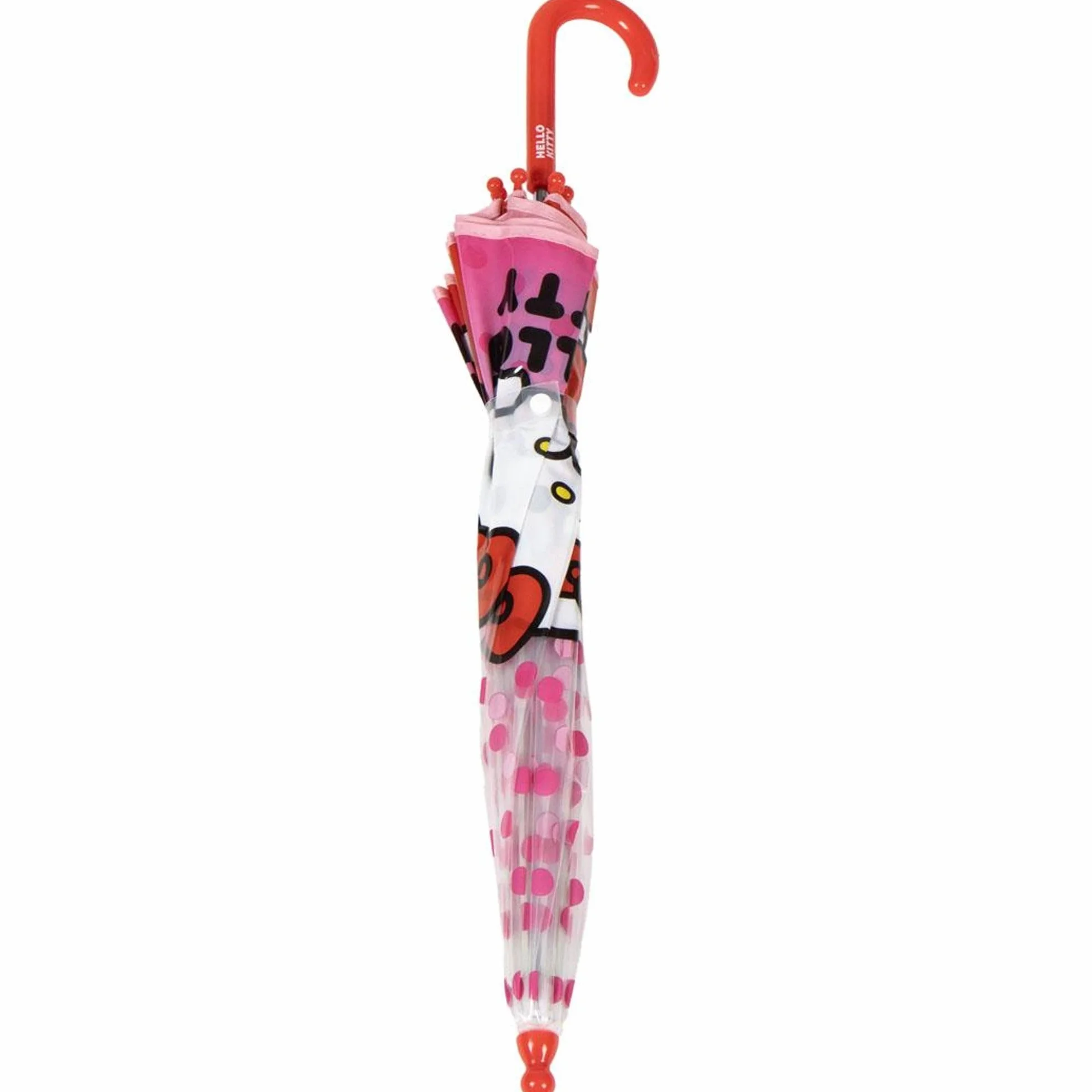 Hello Kitty ręczny parasol bańka Poe - parasol dziecięcy z przezroczystą kopułą, mocny i bezpieczny, ilustracje Hello Kitty dla dziewcząt, które chcą chronić się w dobrym stylu