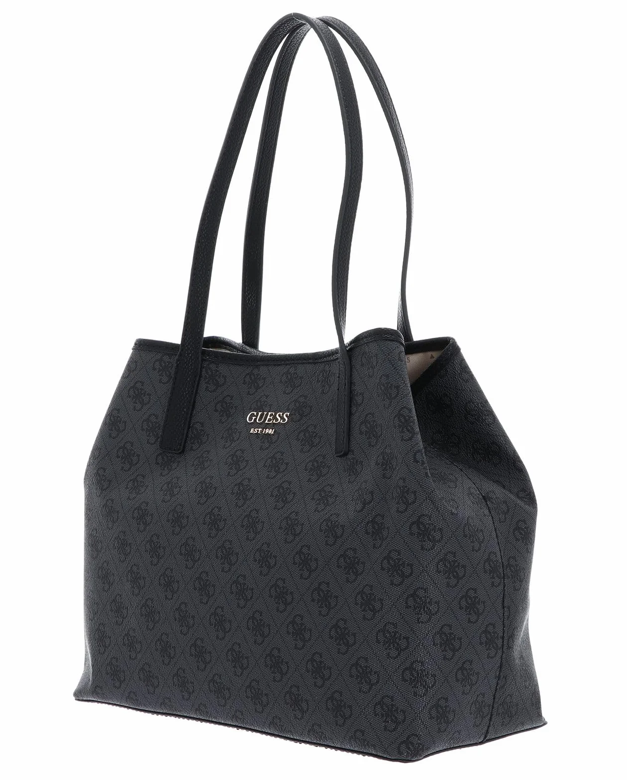 GUESS Damska duża torebka na ramię Vikky 2 w 1, Logo węglowe, One Size, Vikky duża torba 2 w 1