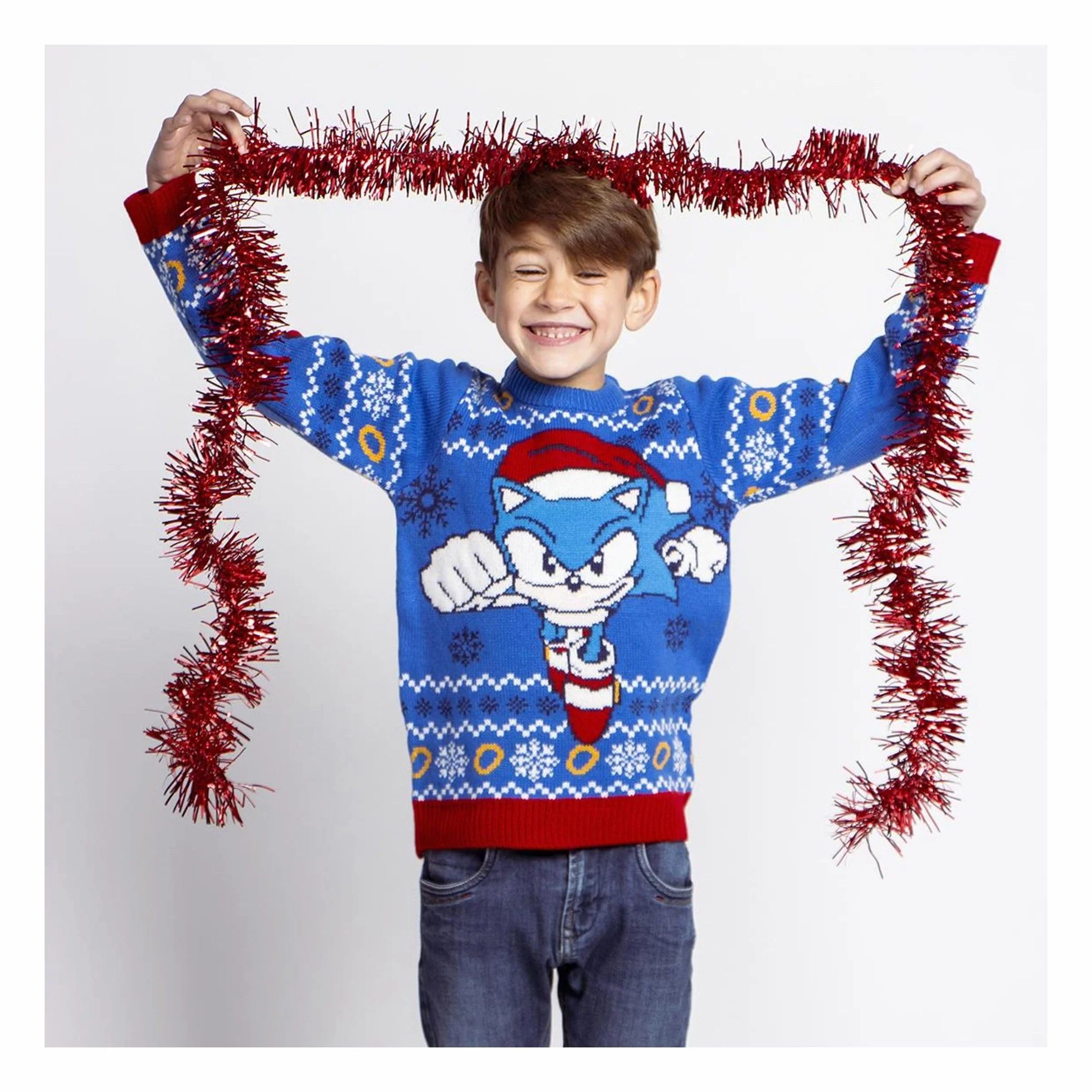 CERDÁ LIFE'S LITTLE MOMENTS Sweter Uniseks - dzieci Jersey Punto Navideño Sonic