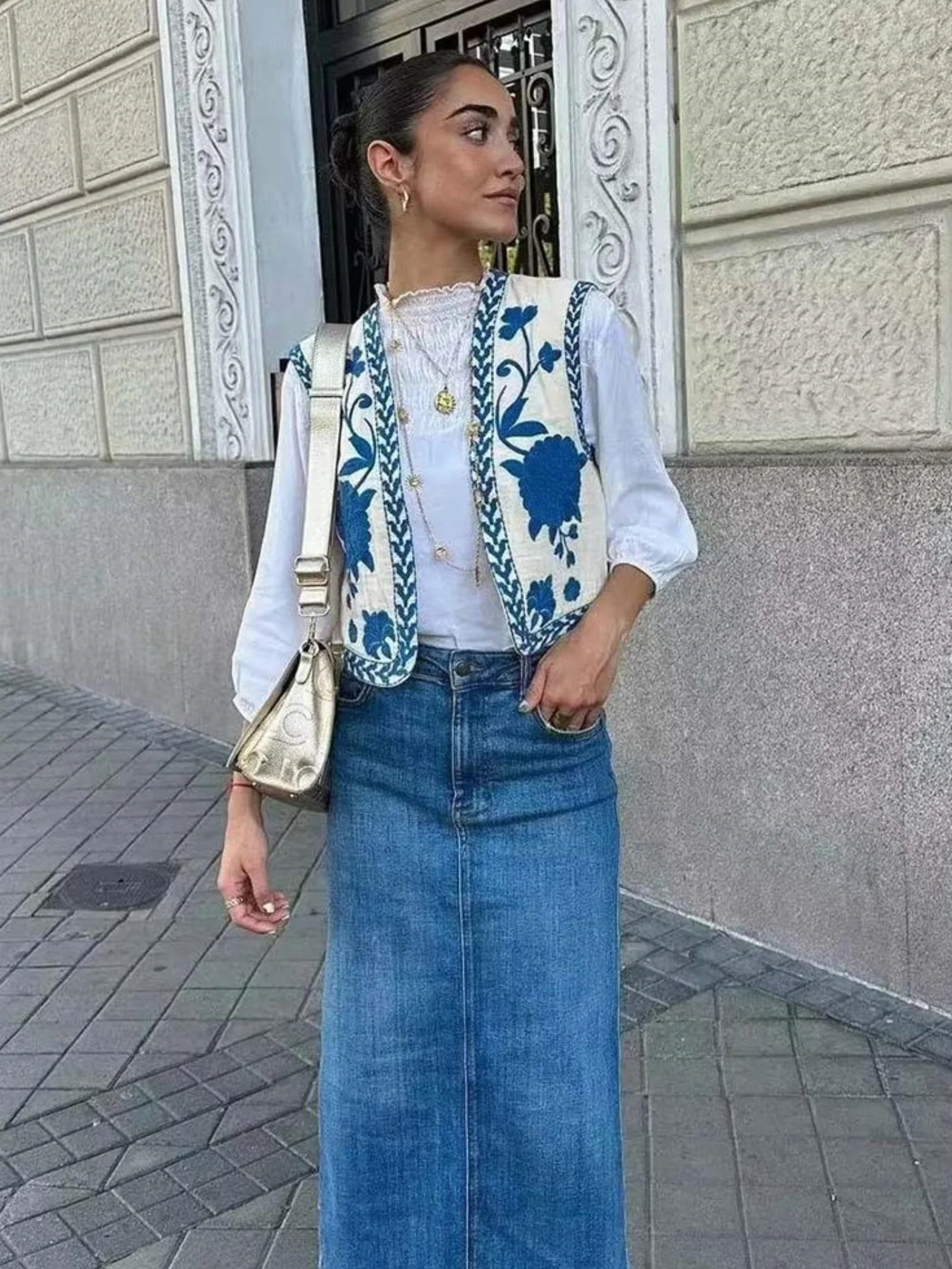 Damska krótka kamizelka w stylu vintage kwiatowy haft kurtka damska styl narodowy kamizelki dla kobiet patchworkowa kamizelka na co dzień topy