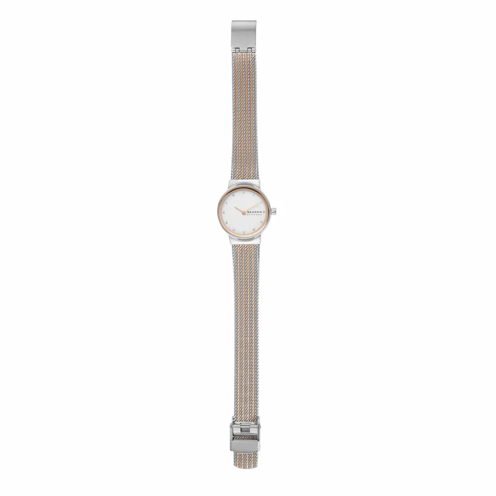 Skagen zegarek Freja Lille dla kobiet, kwarcowy mechanizm dwukierunkowy z paskiem ze stali szlachetnej lub skóry