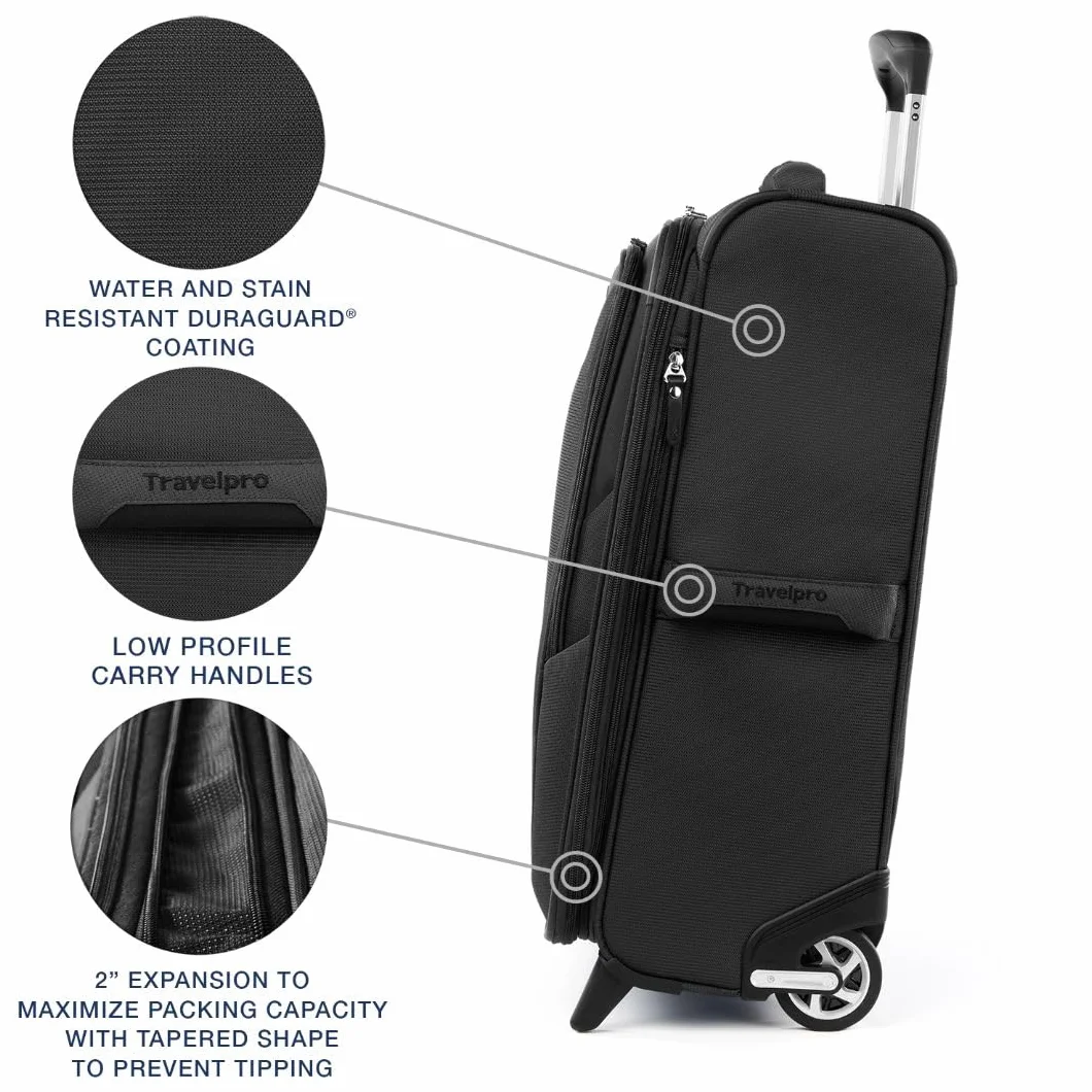 Travelpro Maxlite 5 56 cm rozszerzana walizka podręczna na kółkach, Czarny, Carry-on 22-Inch, Maxlite 5 Softside lekki rozszerzany bagaż pionowy