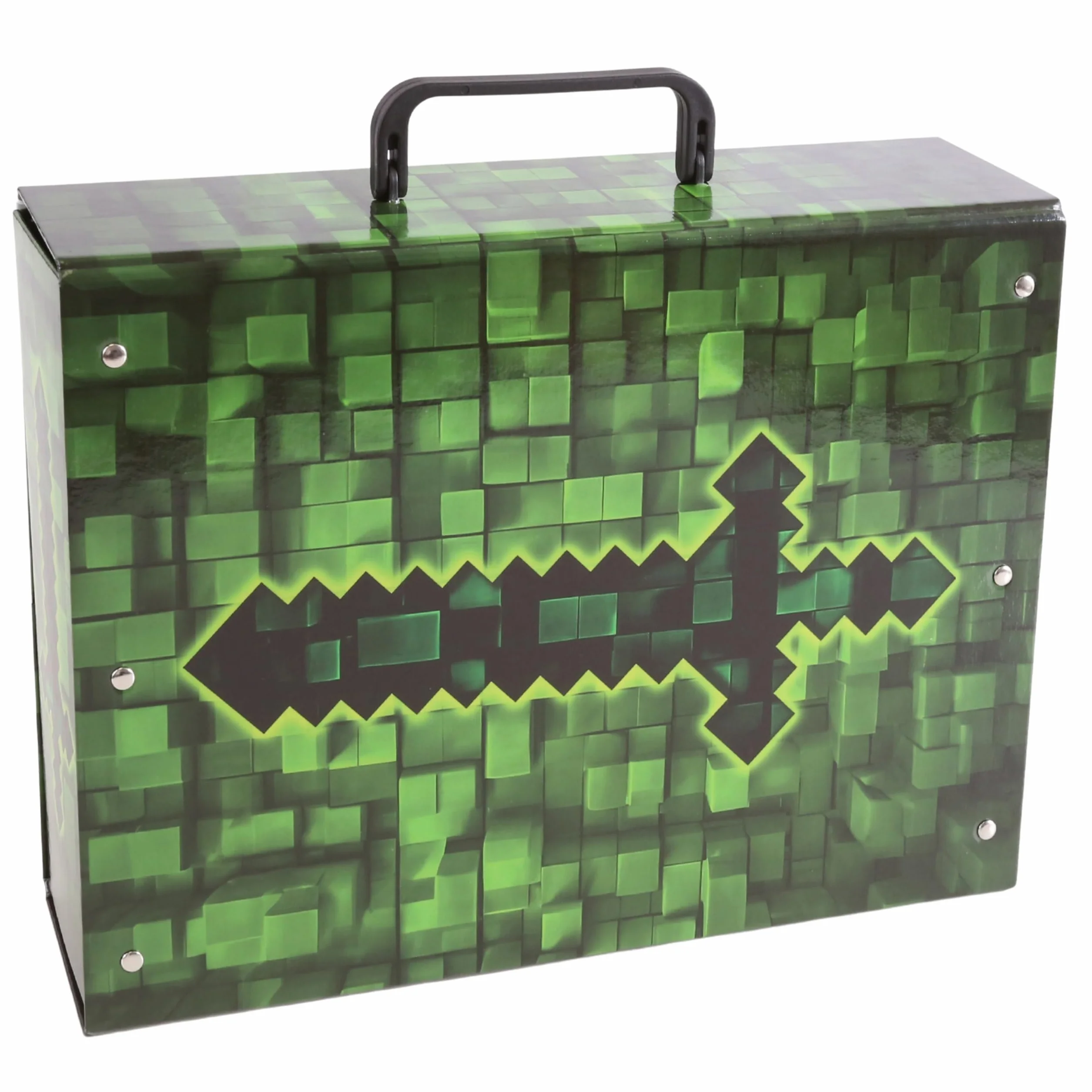PIXEL GRUBA, szkolna teczka z rączką dla chłopca, sztywna do szkoły DLA GRACZA A4 XXL 9 cm (Pixel)