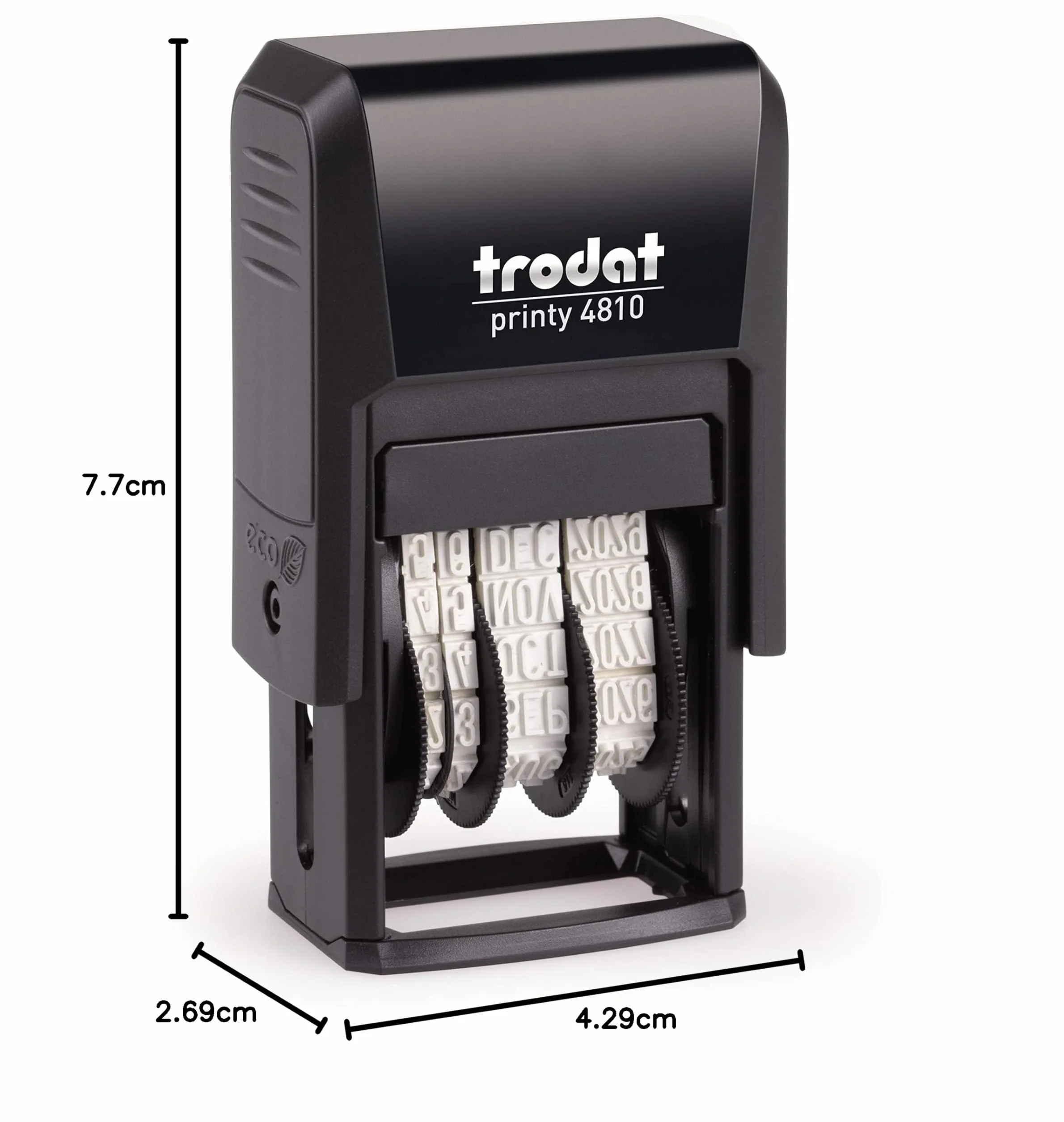 Trodat Printy 4810 Pieczątka Datownik, Czarny, 3,8 mm