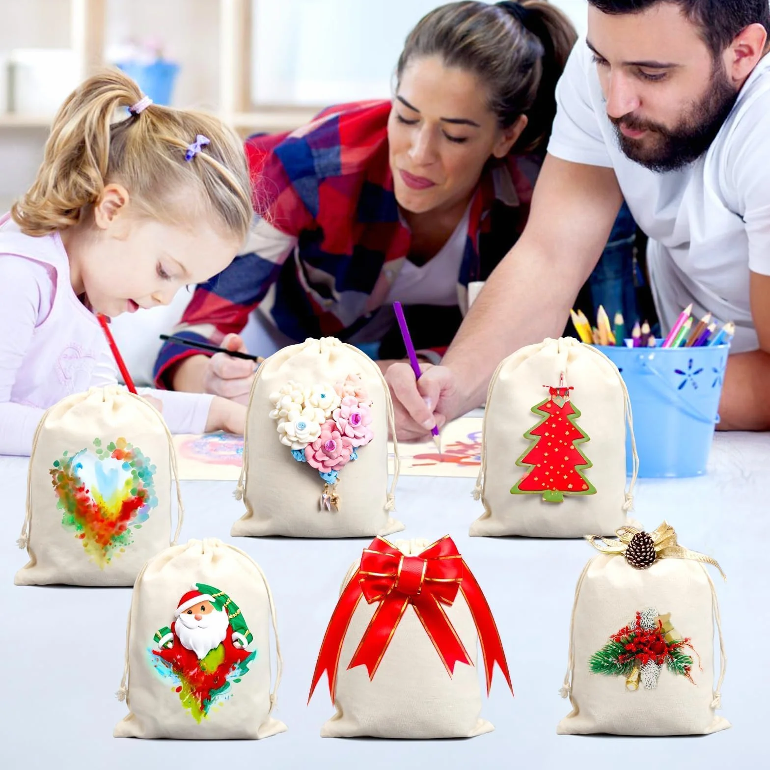 Bawełniana torebka 20 x 15 cm - 15 sztuk woreczków z tkaniny lnianej, mała torebka bawełniana ze sznurkiem do ściągania, torba wielokrotnego użytku, prezent, biżuteria, kawa, prezent, ślub,