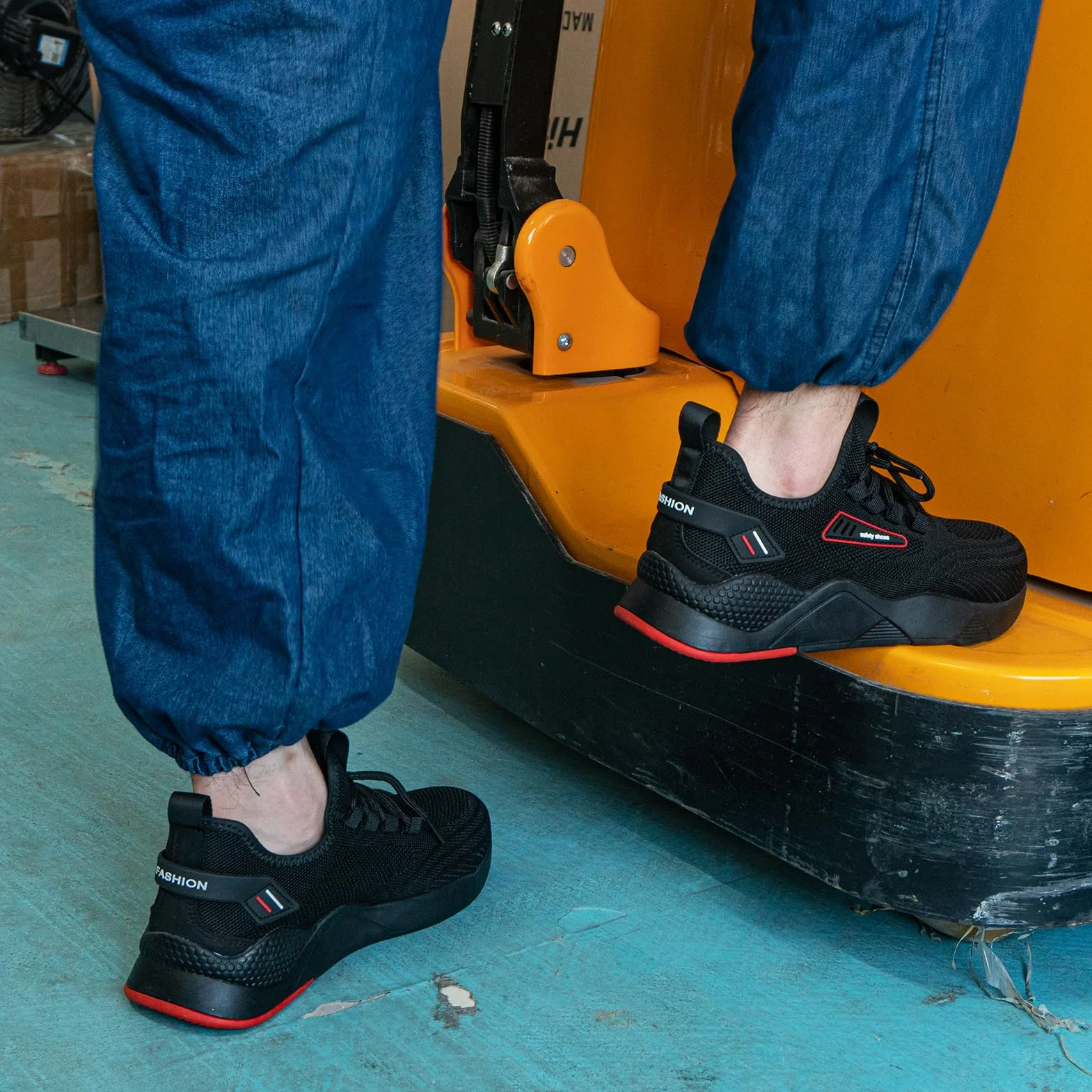 Hitmars Obuwie ochronne męskie buty bezpieczne damskie buty robocze bezpieczne sznurowadła do koszykówki kuchnia czarne EU36-48, Czarny koszyk bezpieczeństwa B, 47 EU
