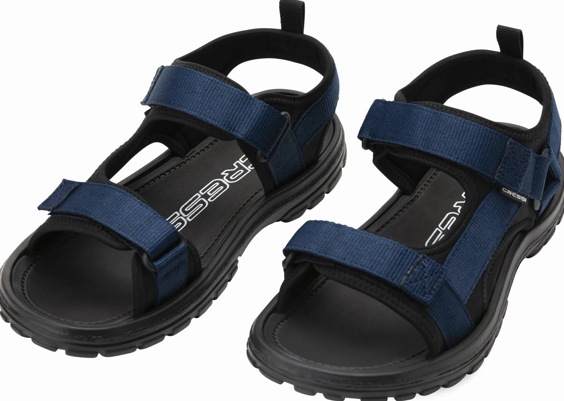 CRESSI Pete Sandał czarny/niebieski granatowy 44 - sandały unisex idealne na letnie dni na plaży, zaprojektowane z myślą o komforcie i praktyczności w środowisku wodnym, czarny/niebieski granatowy, 44
