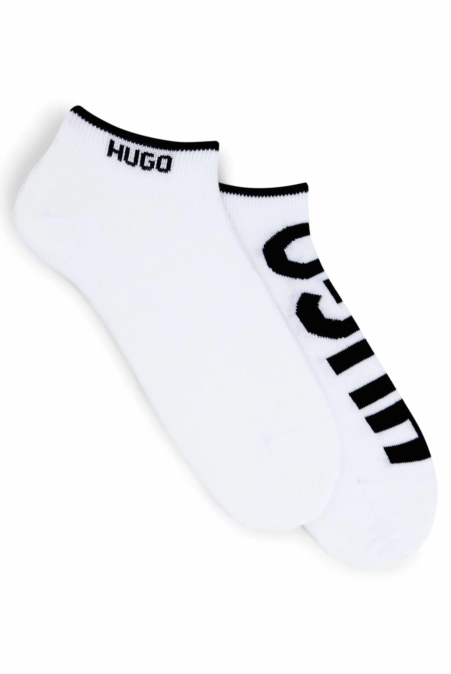 HUGO Męskie 2P AS LOGO CC Dwupak skarpet z mieszanki bawełny o długości do kostek, biały, 43-45 EU