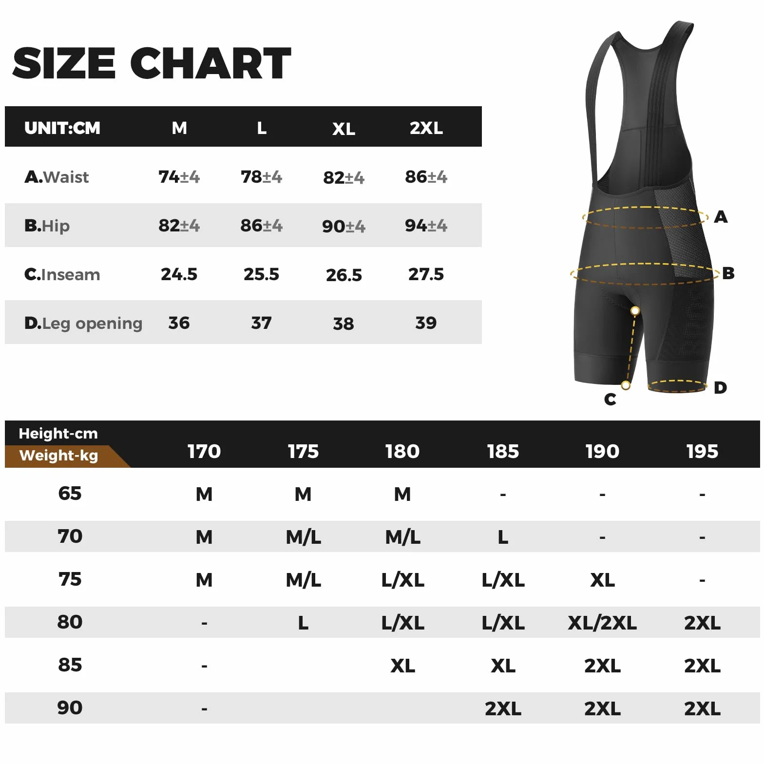ROCKBROS Letnie męskie spodenki rowerowe z szelkami, spodenki z 5 kieszeniami, oddychające i elastyczne ergonomiczne wyściełane antywibracyjne do rowerów szosowych i MTB, czarne