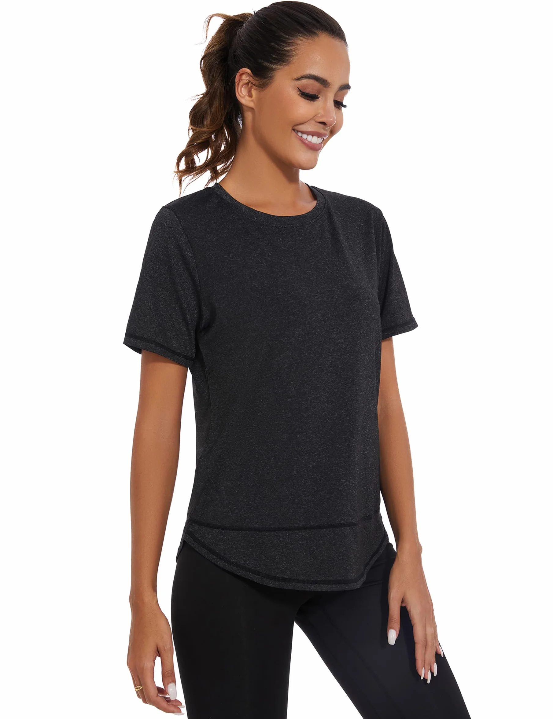Litherday Damska koszulka sportowa koszula do jogi z długim rękawem topy bluza damska tenis damski t-shirt fitness odzież gimnastyczna damska