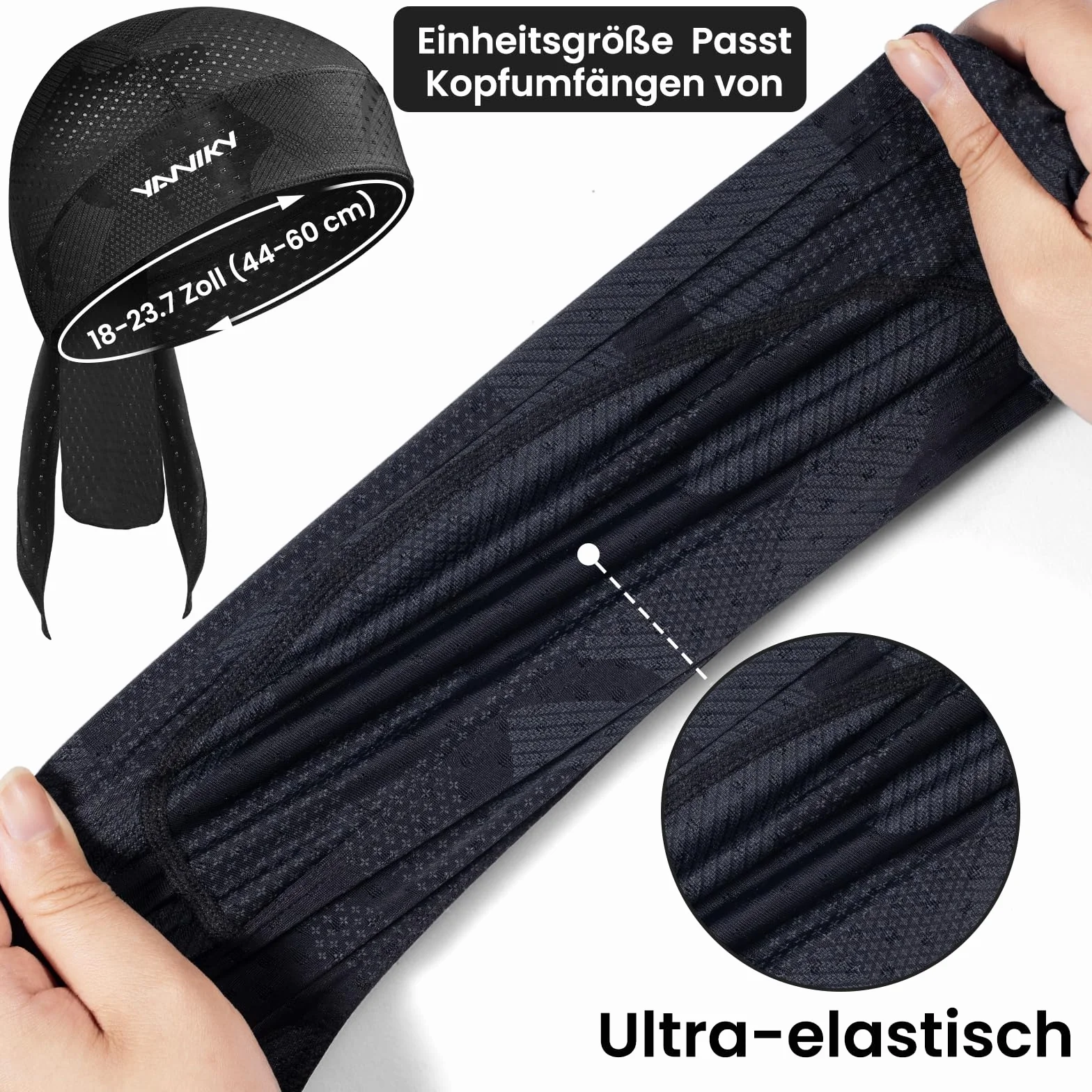 YANIKY Sportowa czapka bandana, ochrona przed promieniowaniem UV, oddychająca chusta na głowę, dla mężczyzn i kobiet, szybkoschnąca, Durag pod kaskiem, na lato, do uprawiania sportów na świeżym