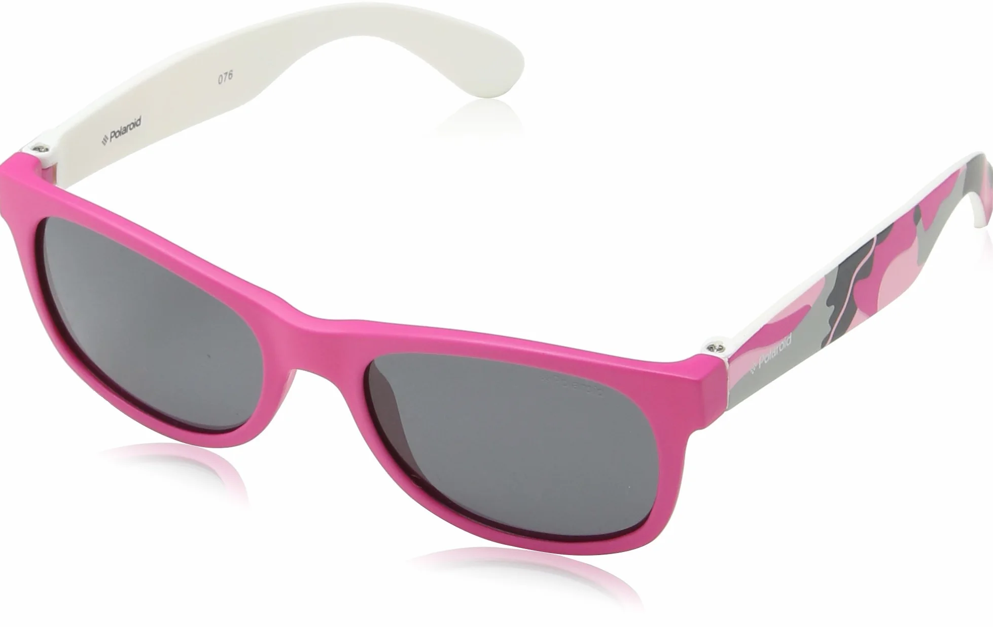 Polaroid P0300 Y2 Tcs okulary, różowe (Pink Camouflage Fuchsia/Grey Polarized), 43, uniseks, dla dzieci