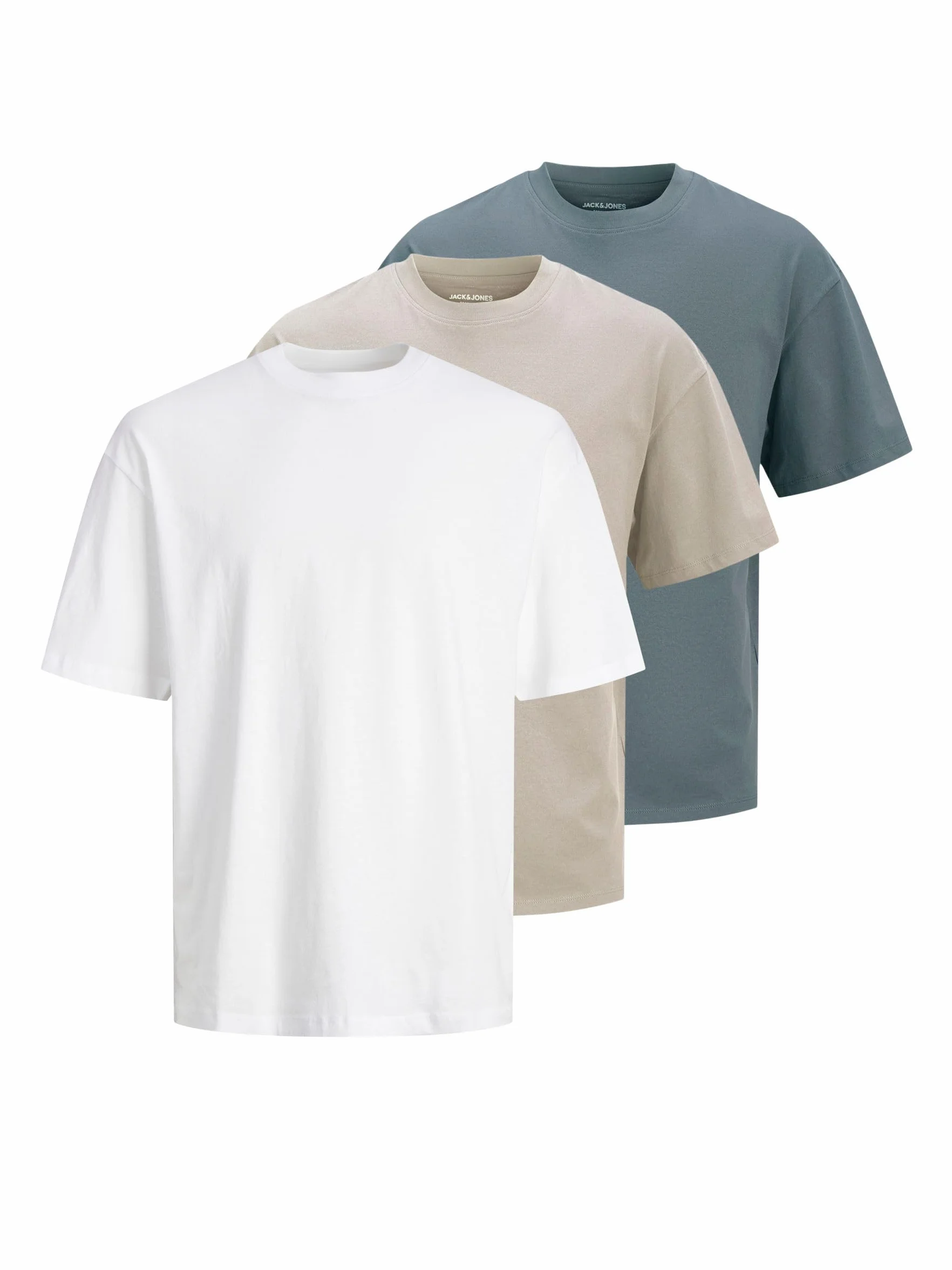 Jjhugo Loose Tee SS Crew Neck 3Pk Mp, Moonbeam, XS