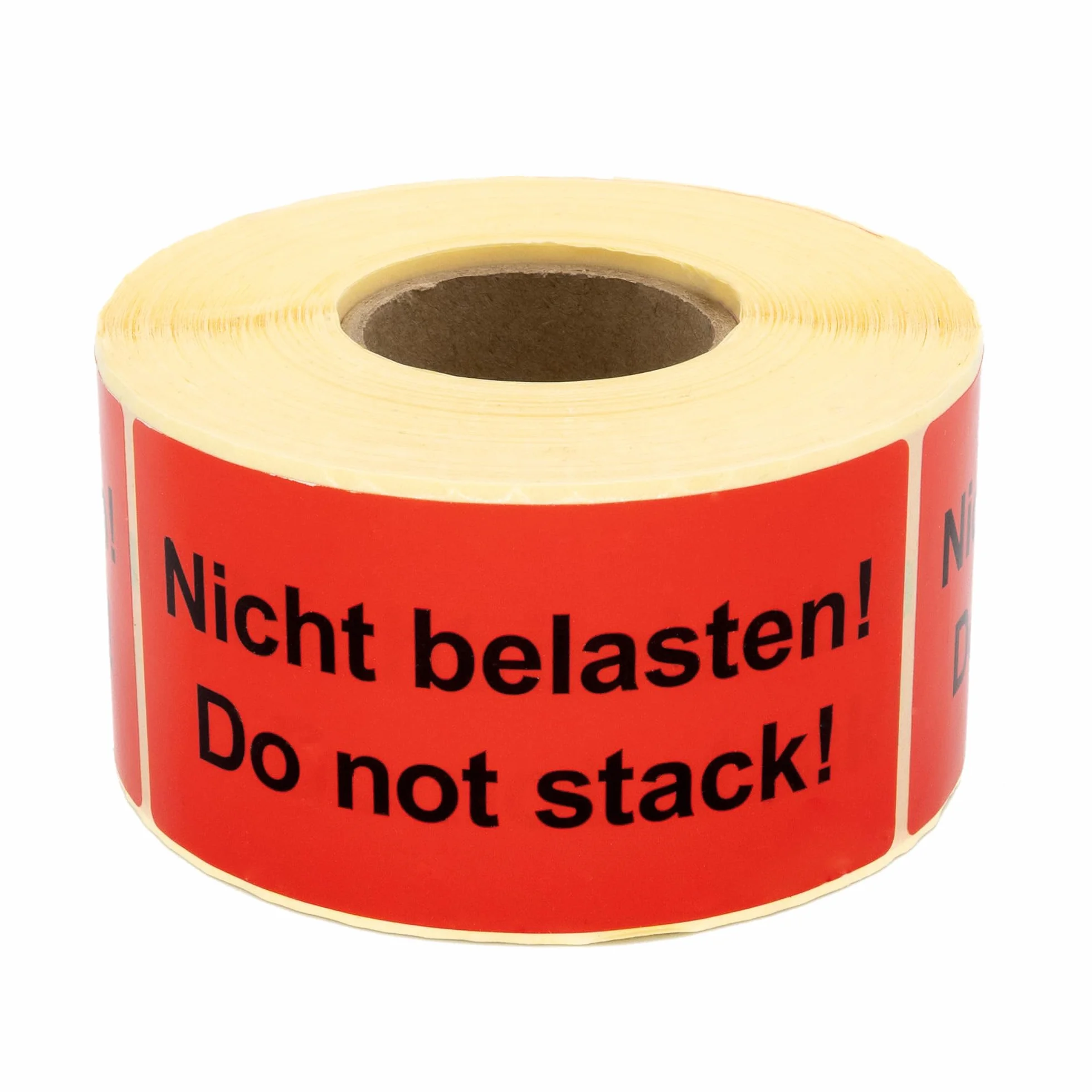 Etykiety ostrzegawcze na rolce 100 x 50 mm – 500 – nie obciążaj! Do not stack! – naklejki wysyłkowe – papier samoprzylepny – jaskrawoczerwony mocno przywierający – Wskazówka dotycząca wysyłki