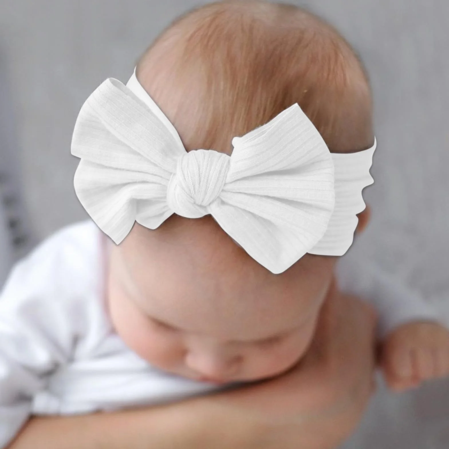 Dokeno Dziecko dziewczynka opaski bawełniane opaski na głowę dla niemowląt Menina dziewczynka opaska na głowę z kokardką dla noworodka dla dziecka dziewczynki opaski na głowę 3-6 miesięcy do włosów 3