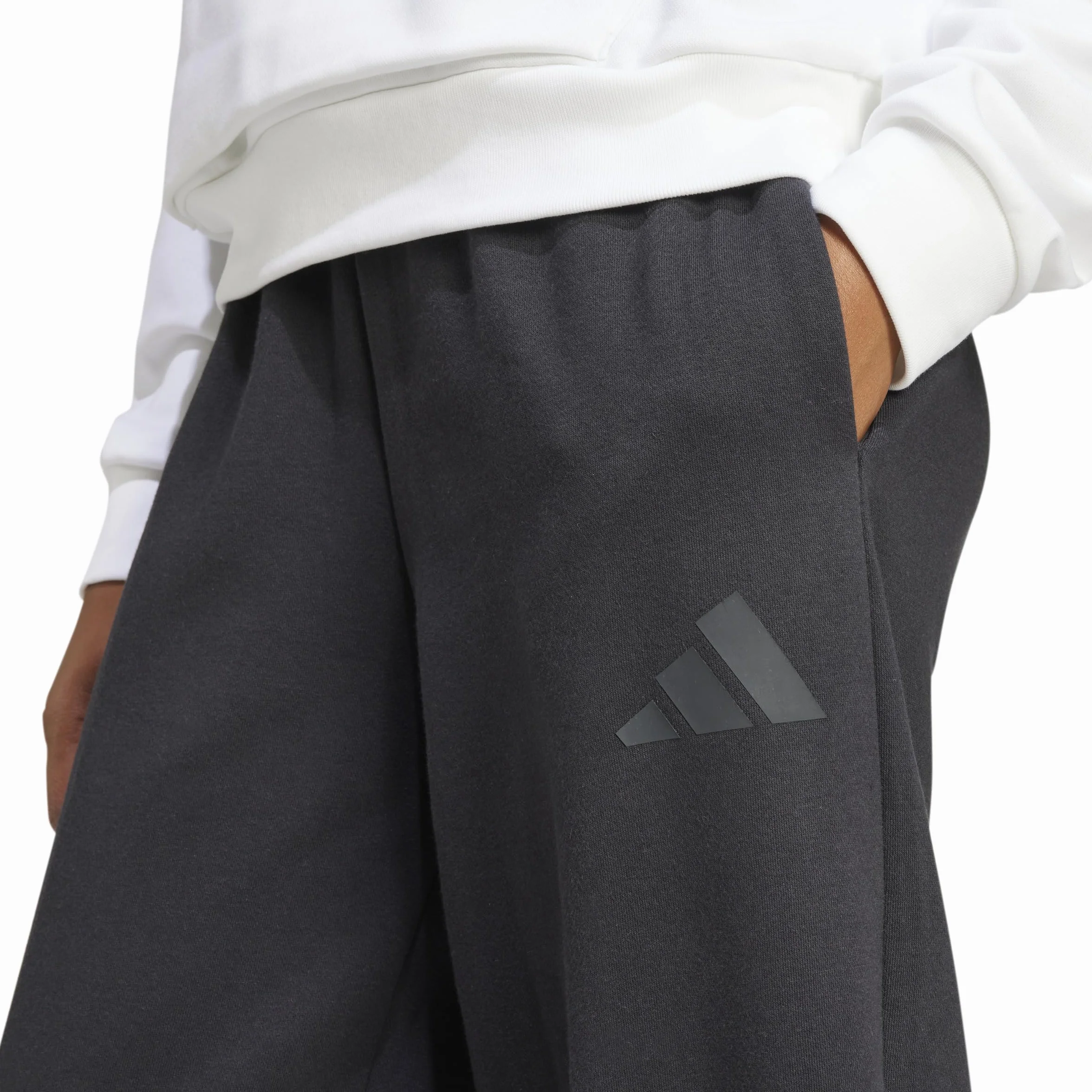 adidas Essentials Contemporary Logo Fleece Barrel Pants - Spodnie Kobiety