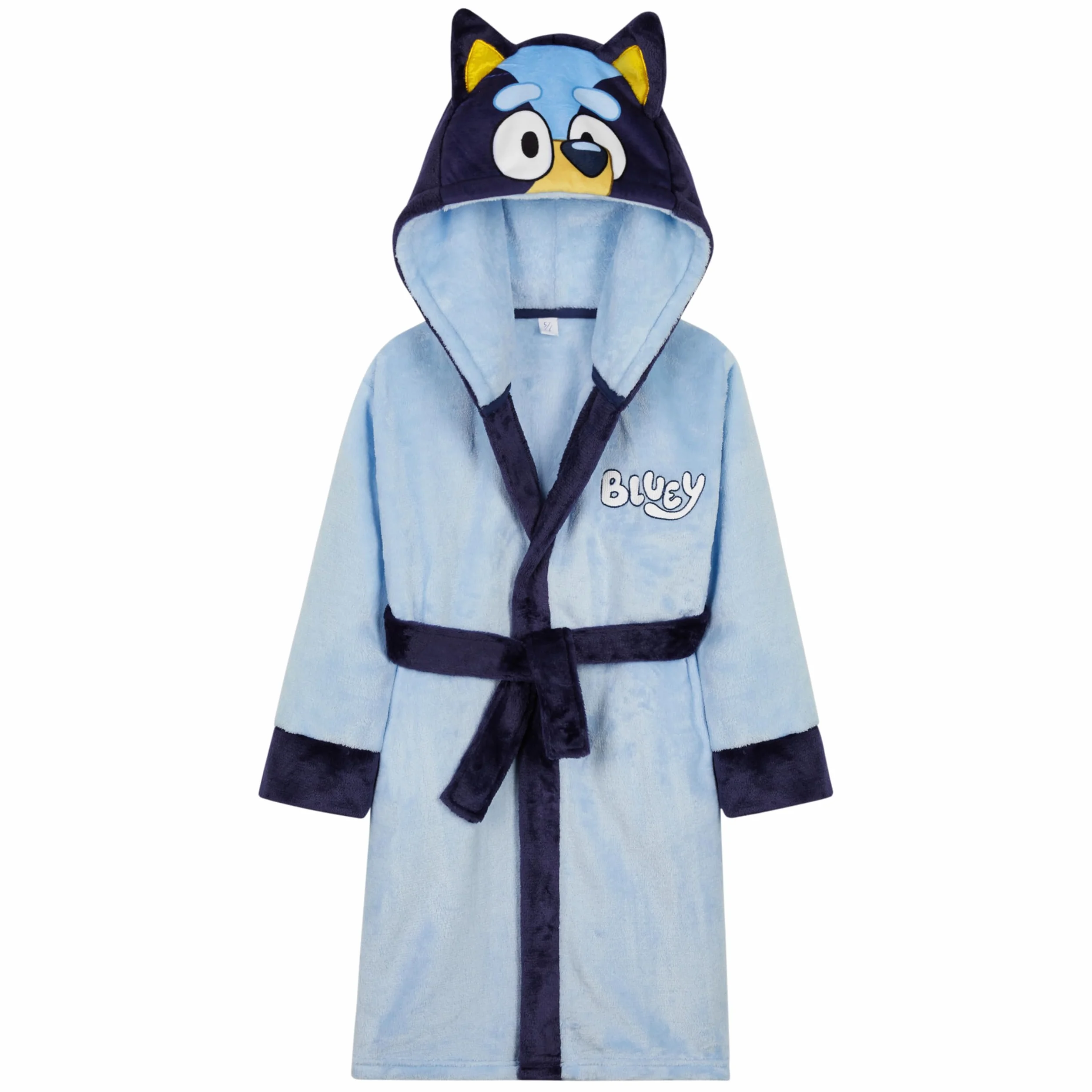 Bluey Szlafrok dla dzieci, rozmiary 18M-8Y z kapturem 3D, szlafrok polarowy, miękki szlafrok, odzież wypoczynkowa, prezenty dla dziewczynek