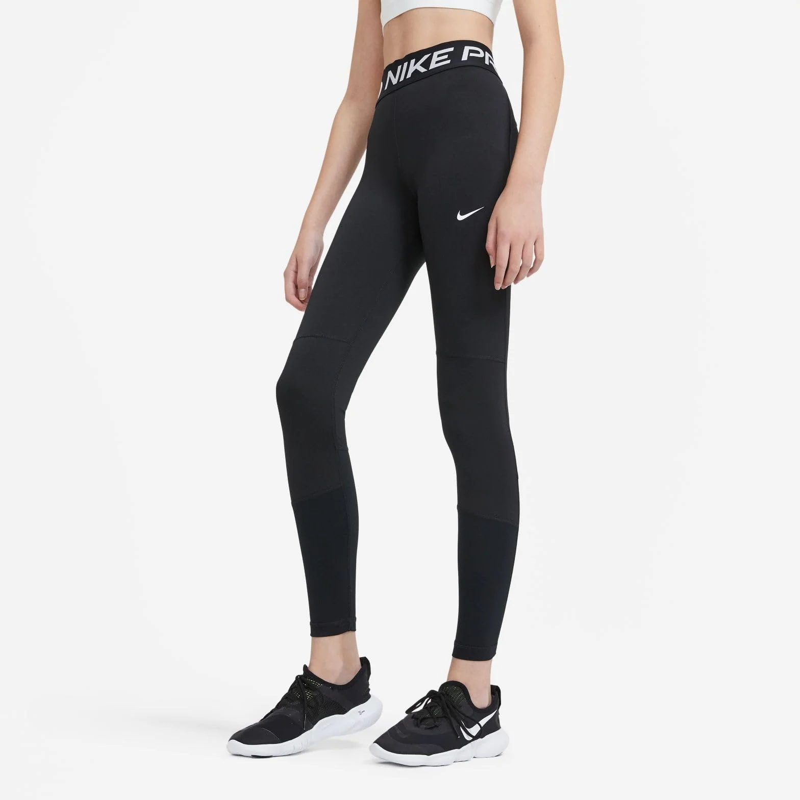 Nike Np Leginsy Czarny/Biały 164
