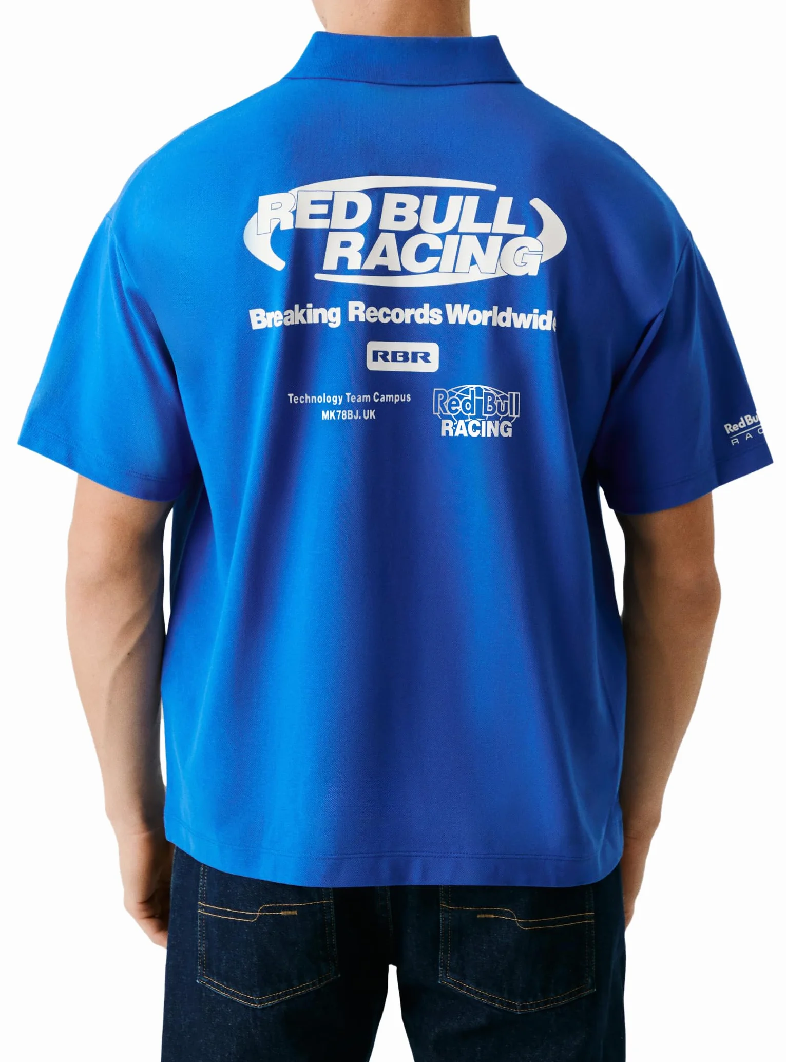 Red Bull Racing X Pepe Jeans Męska koszulka polo Moto, Niebieski (elektryczny niebieski), XL
