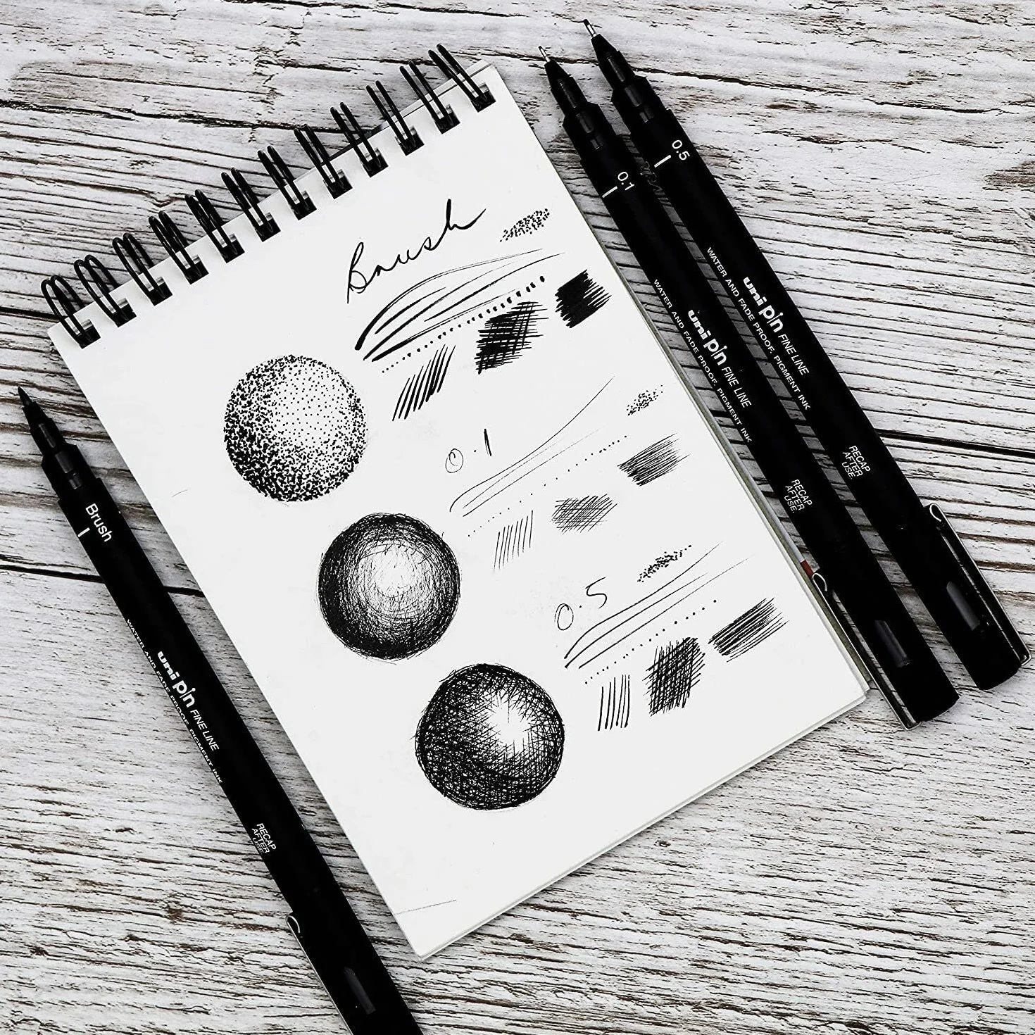 UNI-BALL Długopis do rysowania cienkopisów Ultra Fine Line Marker 0,05 mm Black Ink - [opakowanie 3]