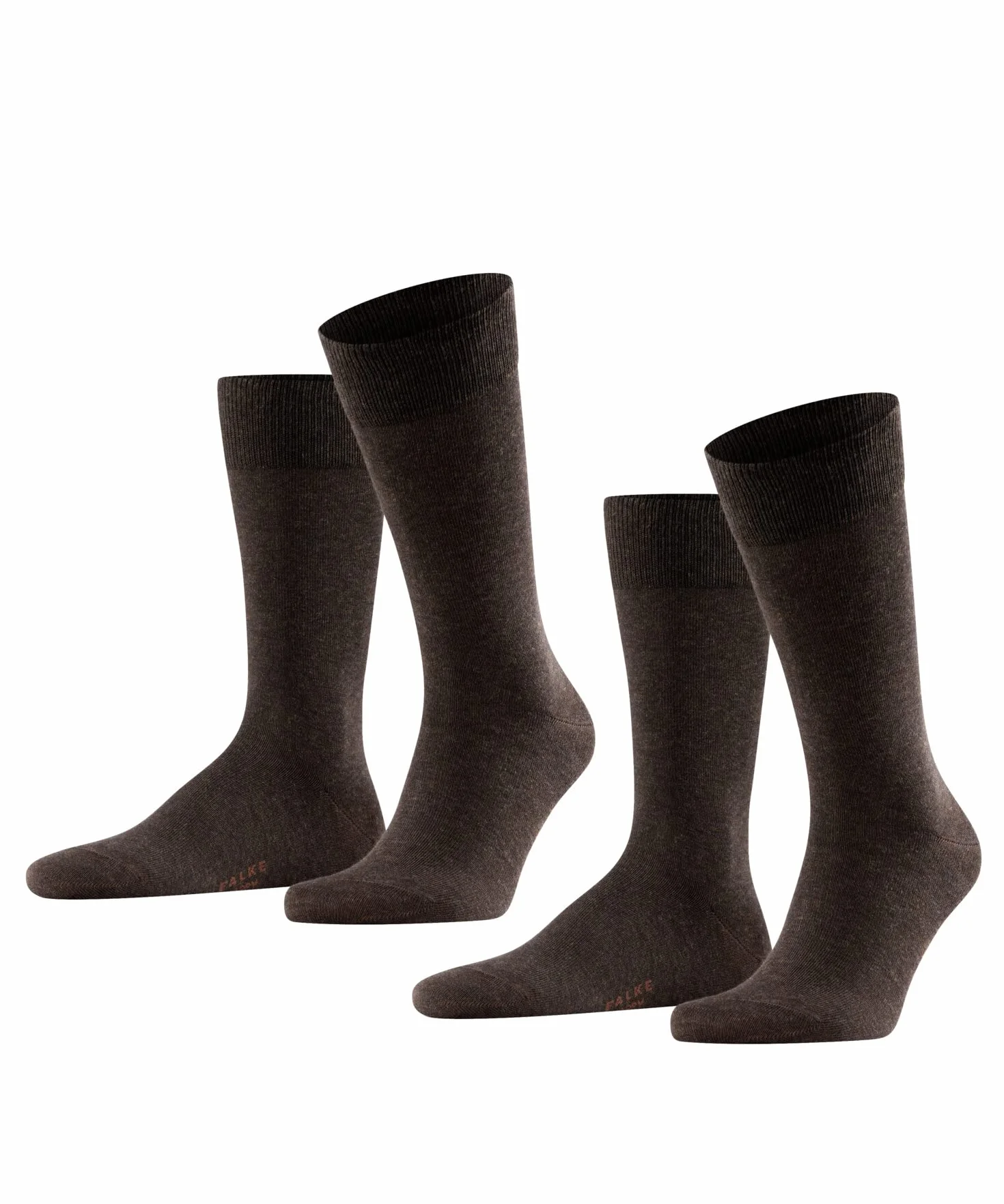 FALKE Mężczyźni Skarpety Happy Double Pack M So Oddychający I Szybkoschnący jednokolorowe 2 Pak, Brązowy Dark Brown 5450, 39-42