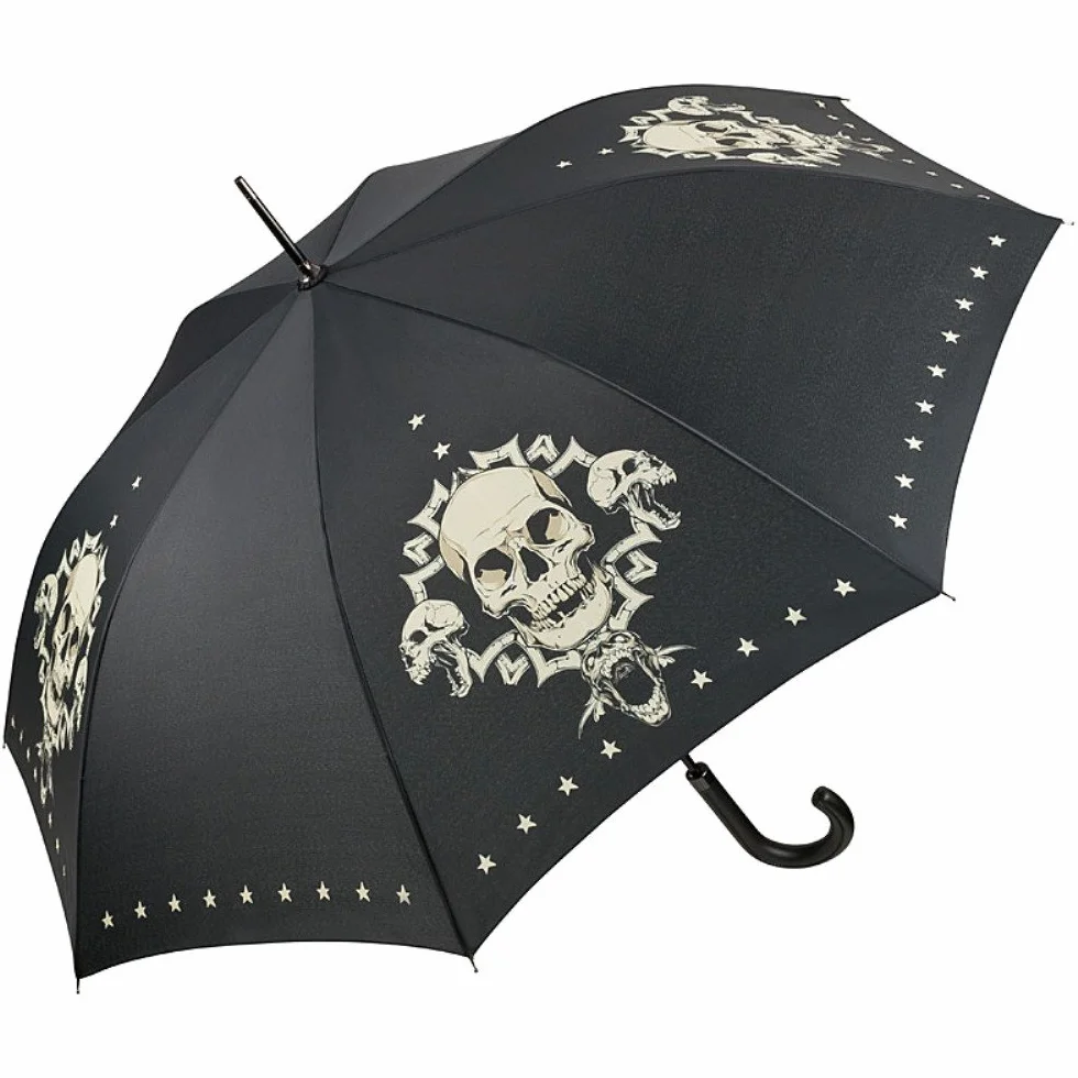 VON LILIENFELD parasol czaszka czaszka automatycznie otwierany parasol artystyczny stabilny wiatroodporny
