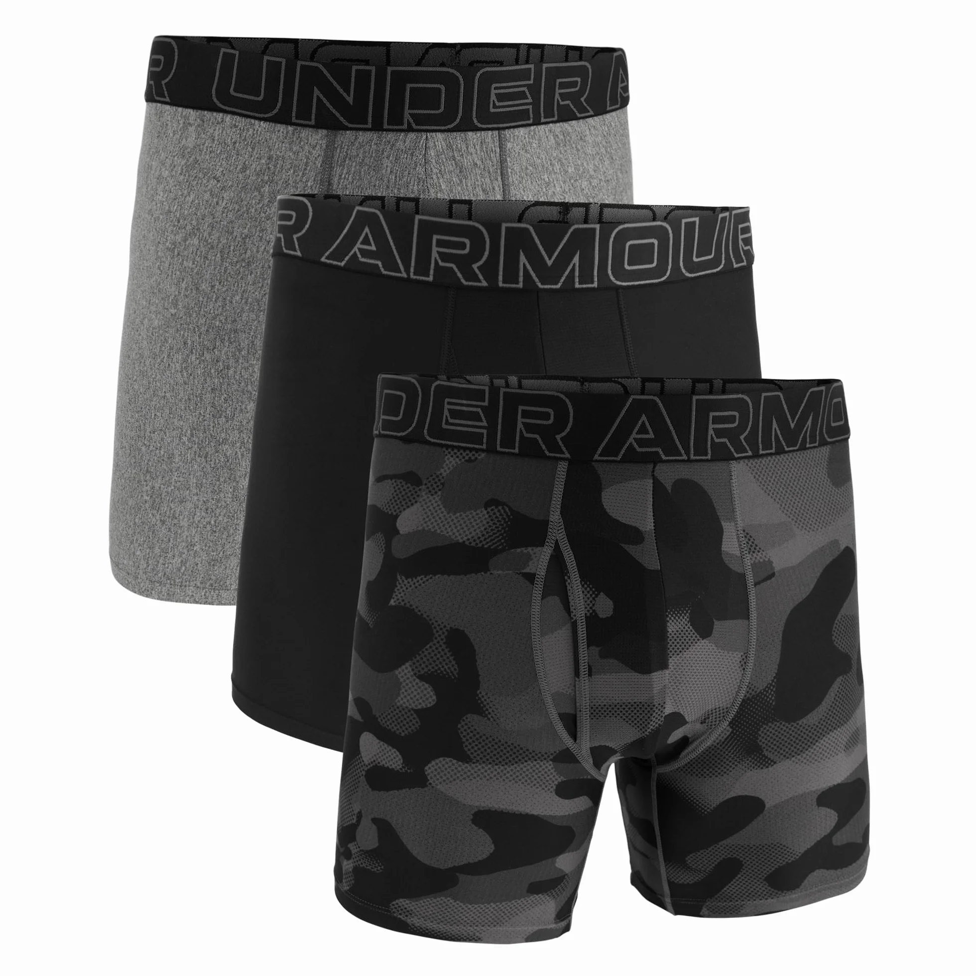 Under Armour Bielizna męska 15 cm Performance Tech Boxerjock - 3-pak, Czarny/szary/moro, M