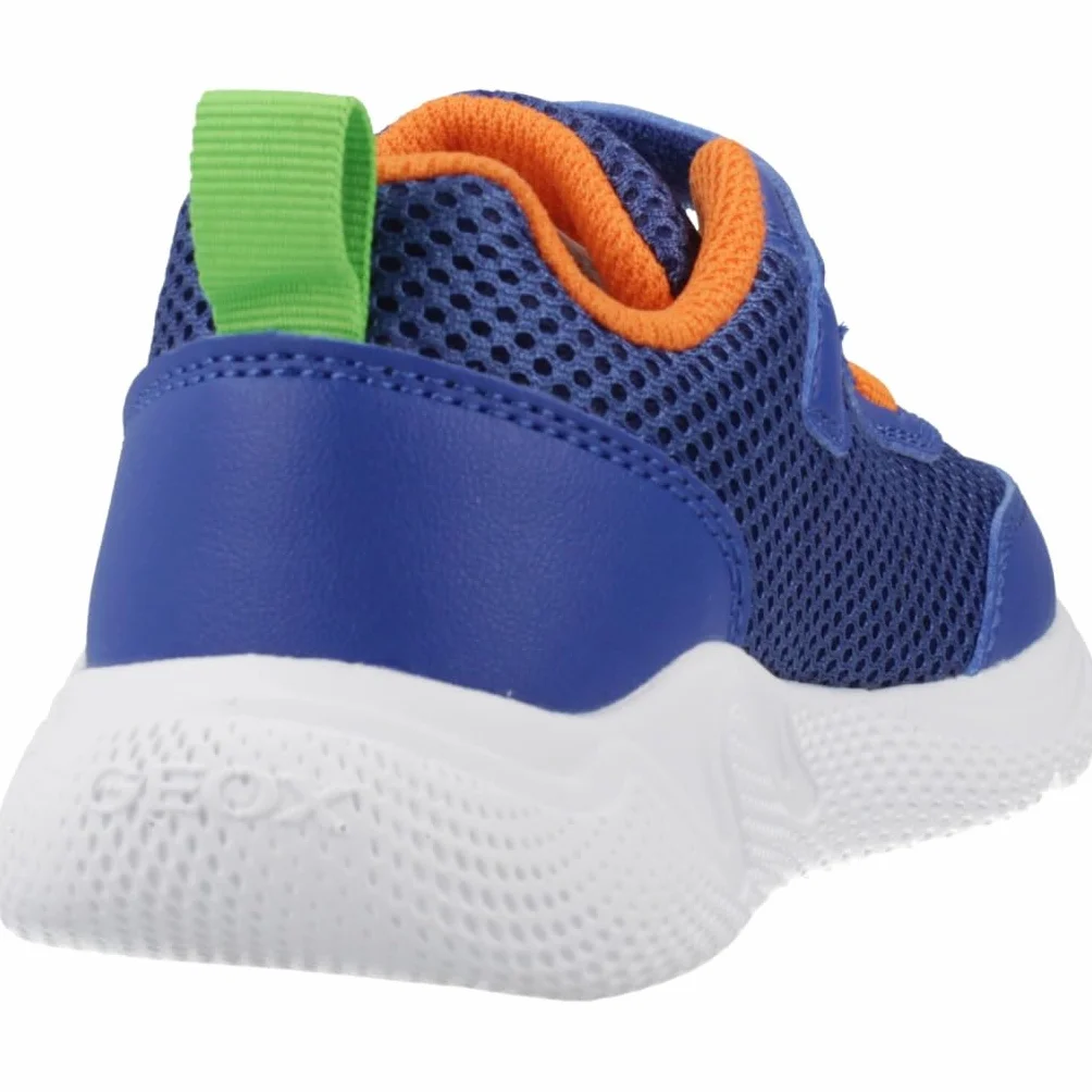 Geox B SPRINTYE Boy C Sneakers, Royal/Orange, 26 EU