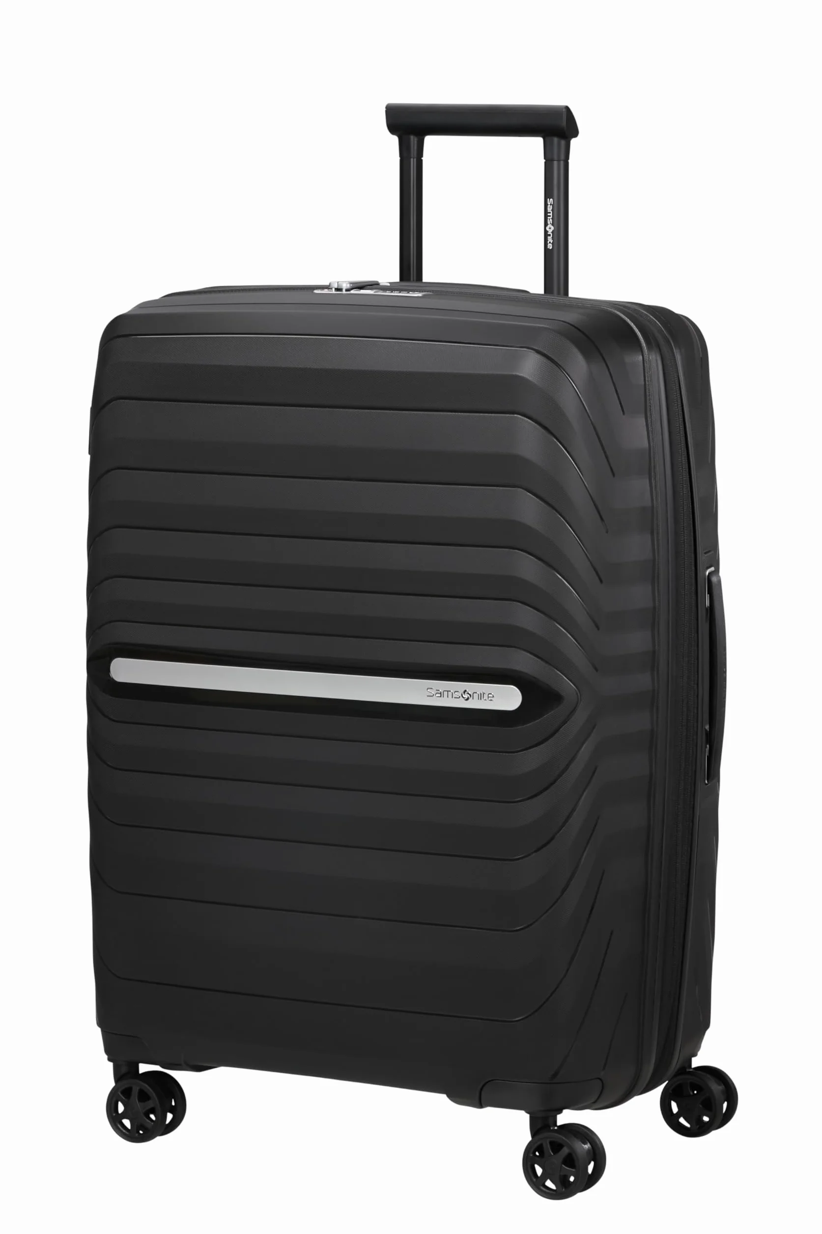 Samsonite Neo Flux - Spinner M, Rozszerzalna walizka, 68 cm, 86/96 L, Czarny (Black)