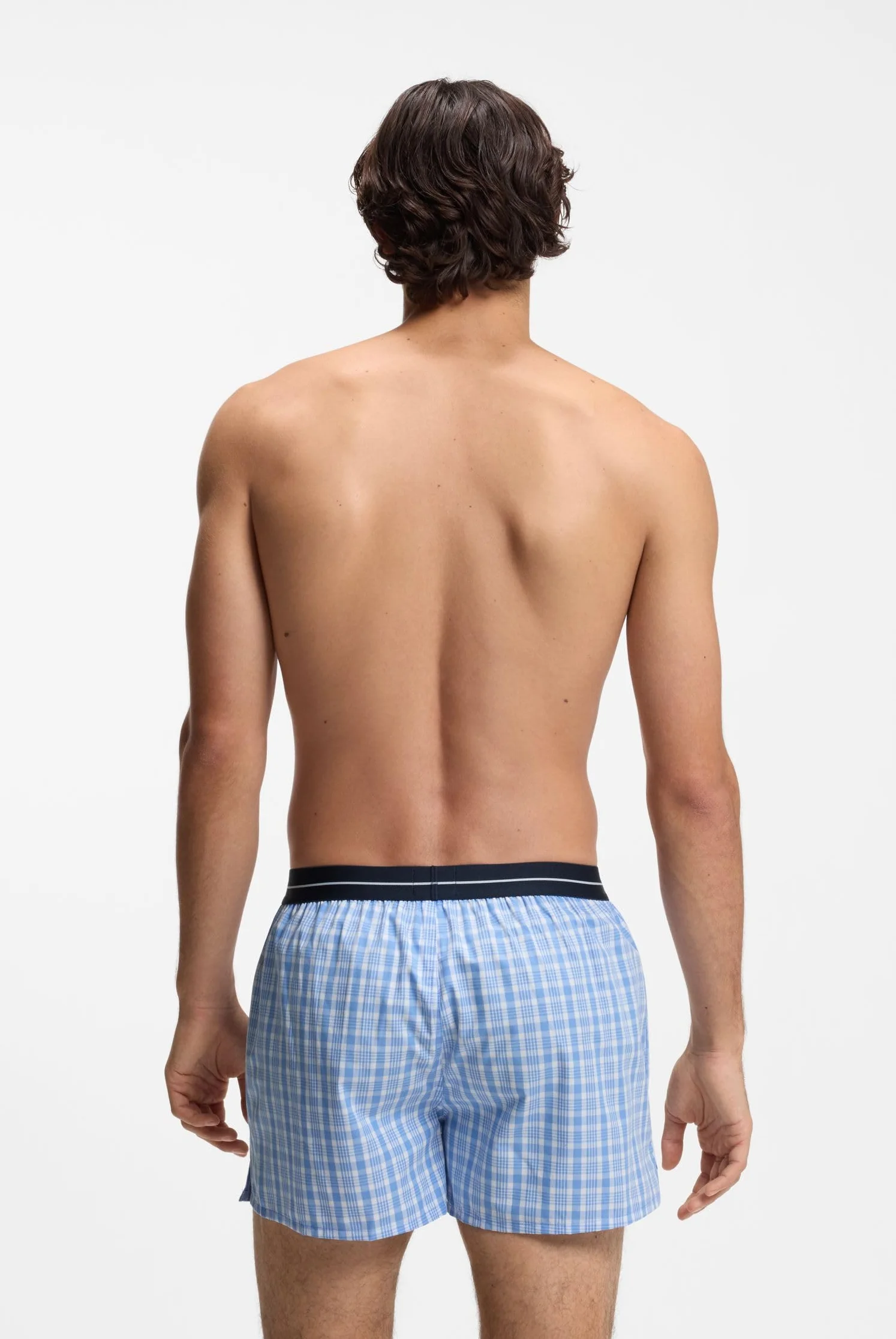 BOSS Męskie spodnie piżamowe 2P Boxer Shorts EW, New - Open Blue471, L