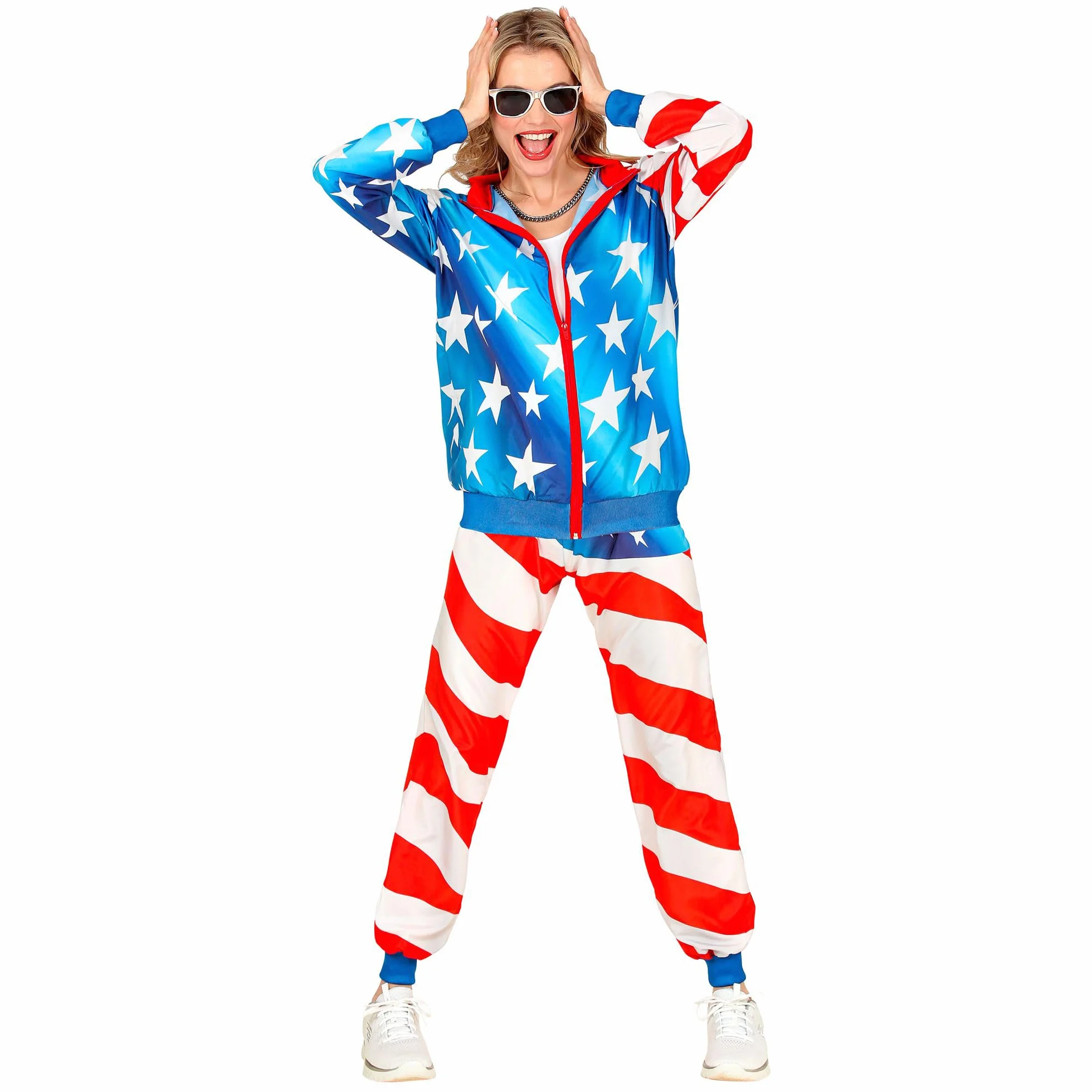 W WIDMANN MILANO Party Fashion – kostiumowy dres, motywy, USA, strój z lat 80., dres do biegania na karnawał i imprezę