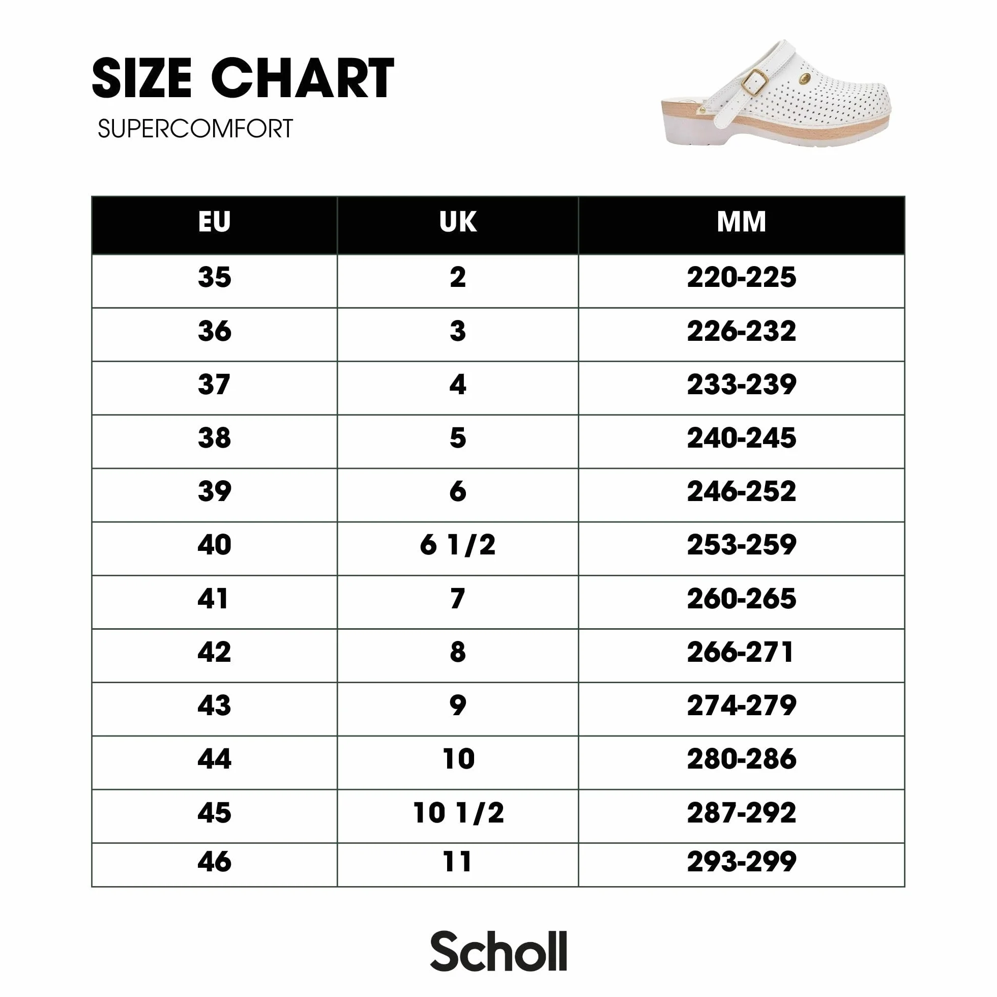 Scholl Unisex Supercomfort Medical Professional Clog, biały, 45 EU