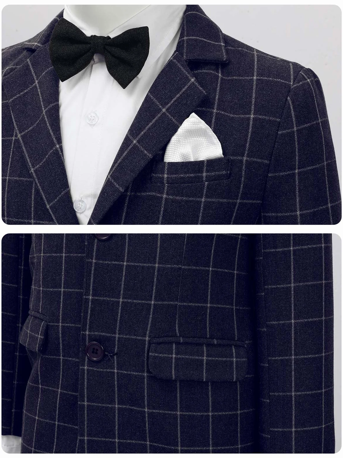 mintgreen Chłopcy Garnitur Blazer 2PCS Formalna Ślub Stroje Projekt + Spodnie + Bowtie 5-12 Lata