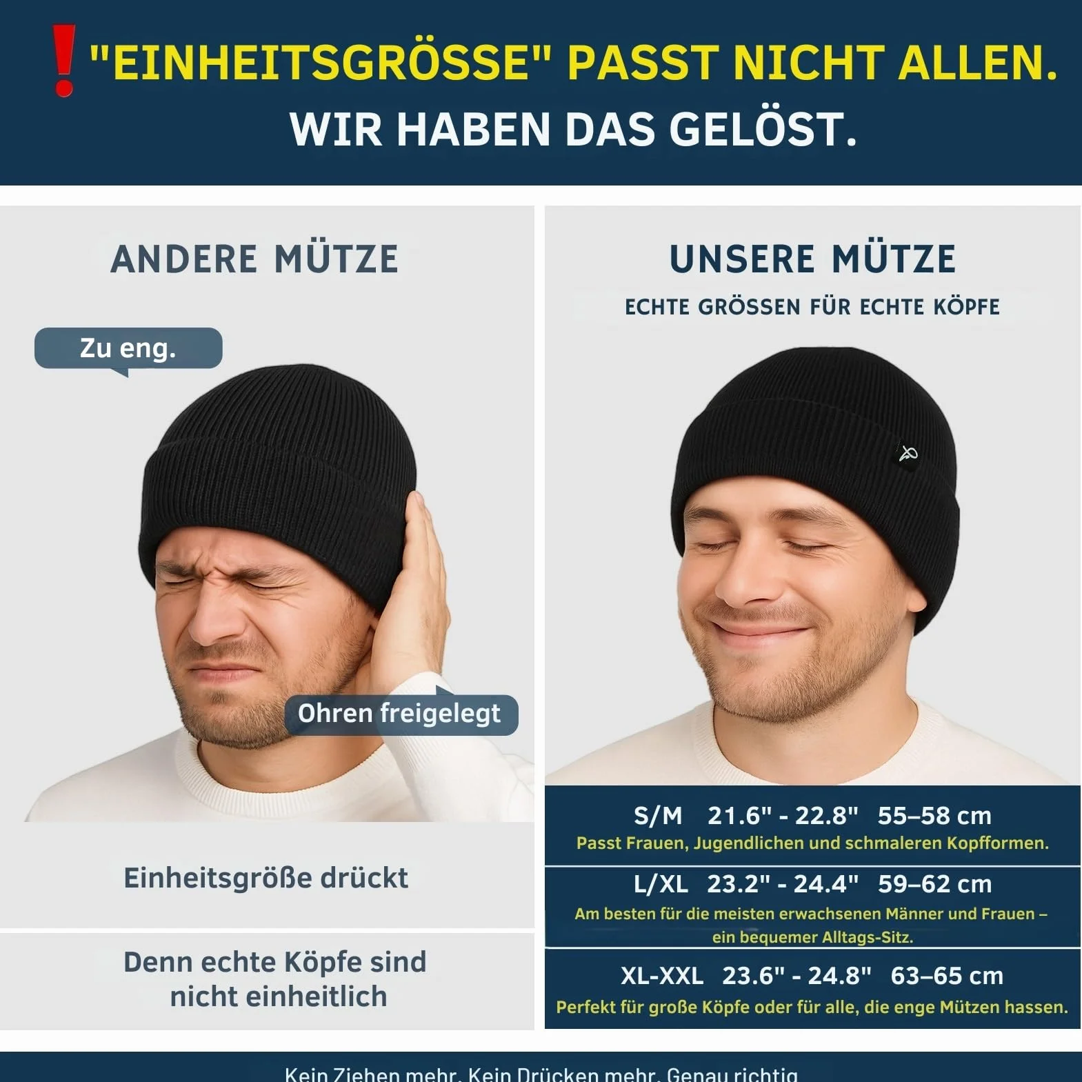 TOP-EX Wodoodporna czapka beanie męska damska czapka beanie z wełny merynosów ciepła czapka zimowa z podszewką polarową na zimną i mokrą pogodę, wiatroszczelna i ciepła i rozciągliwa
