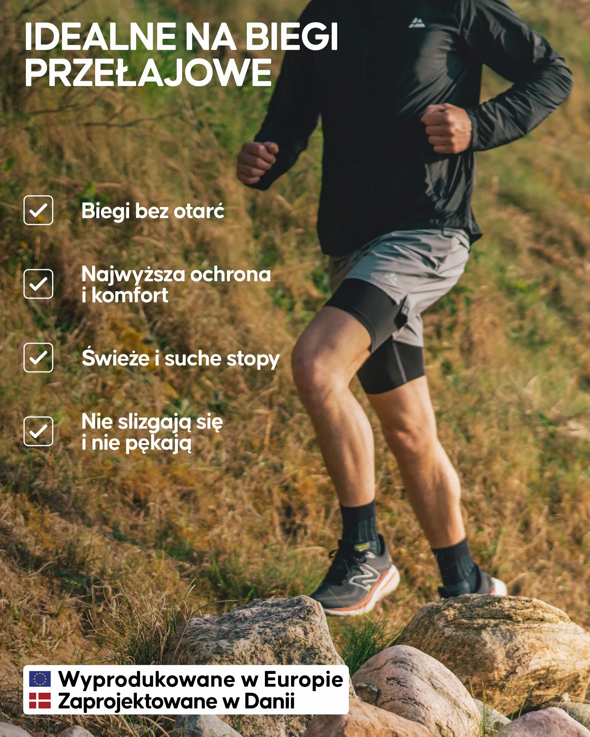 DANISH ENDURANCE Premium Skarpety do Biegania z Wełny Merino, Termoaktywne, na Jesień i Zimę, Męskie i Damskie, 2-PACK
