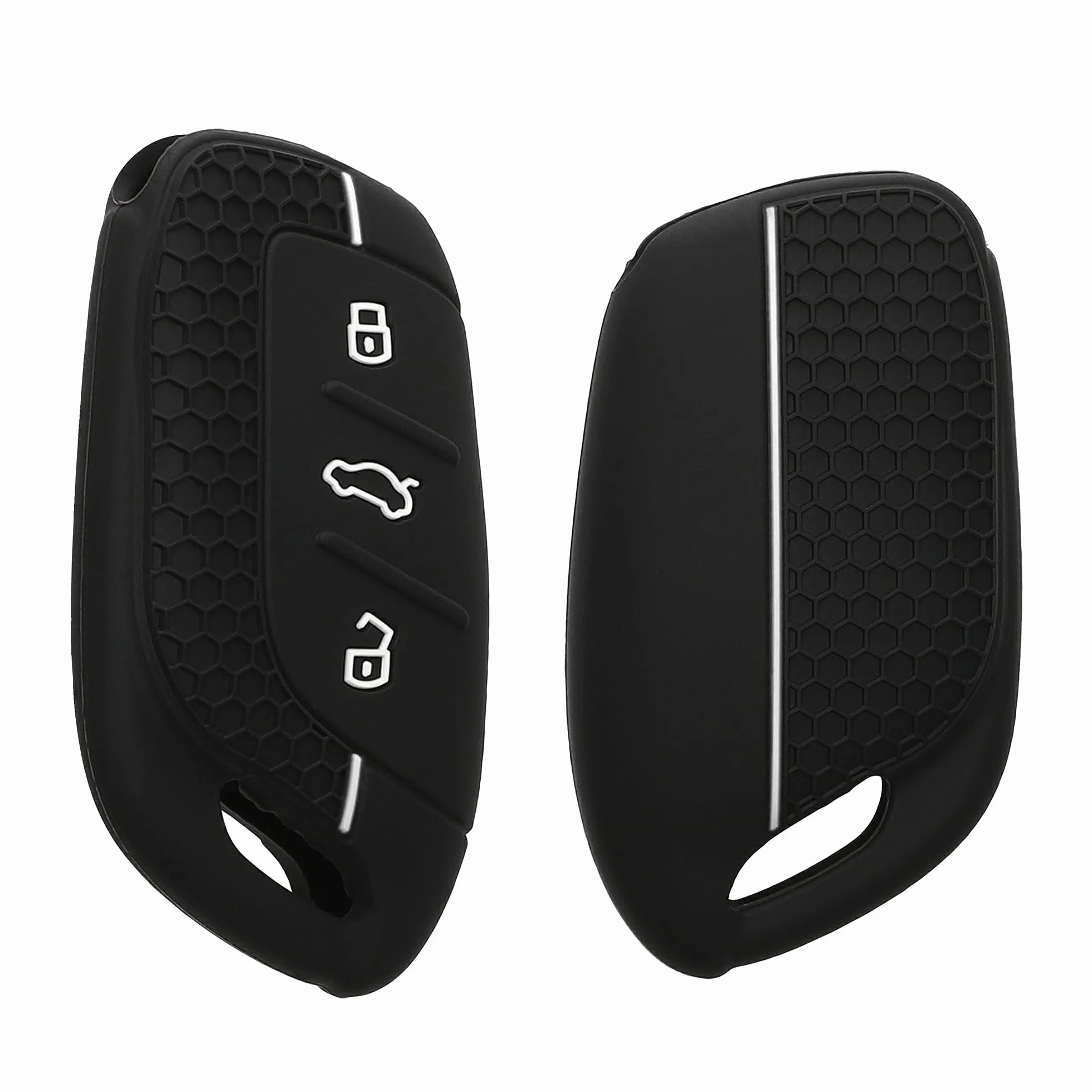 kwmobile Etui ochronne na kluczyki samochodowe, kompatybilne z 3 przyciskami, ZS MG4, MG5, MG6, etui na klucze, wykonane z silikonu, w kolorze czarno-białym