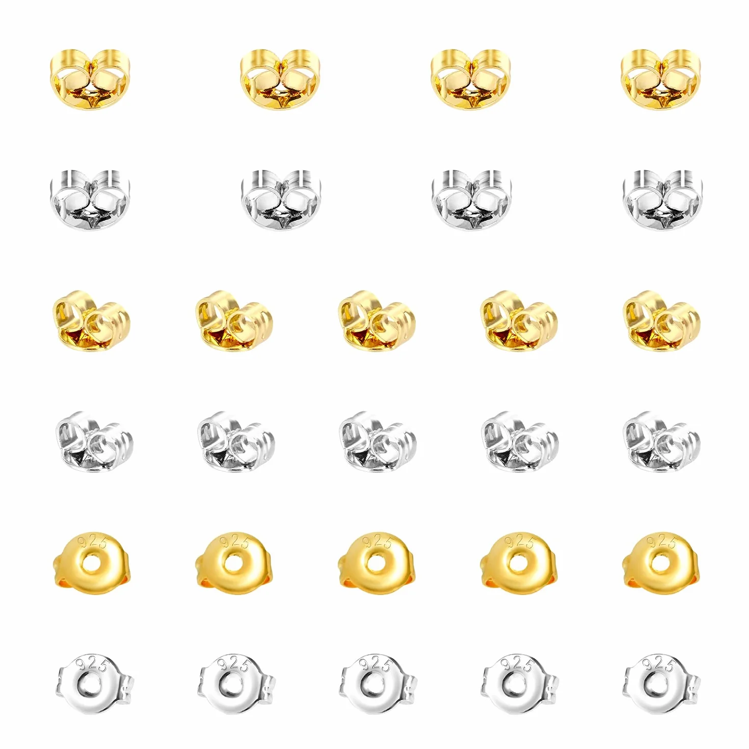 28 Szt. Earring Back, Wymiana 14 Par Kolczyki Plecy Srebrne 14 Par Kolczyki zlote Kolczyki w Ksztalcie Motyla Tyl do Cwieków Blokowanie do Kolczyków Kolczyki (Zloto, Srebro)
