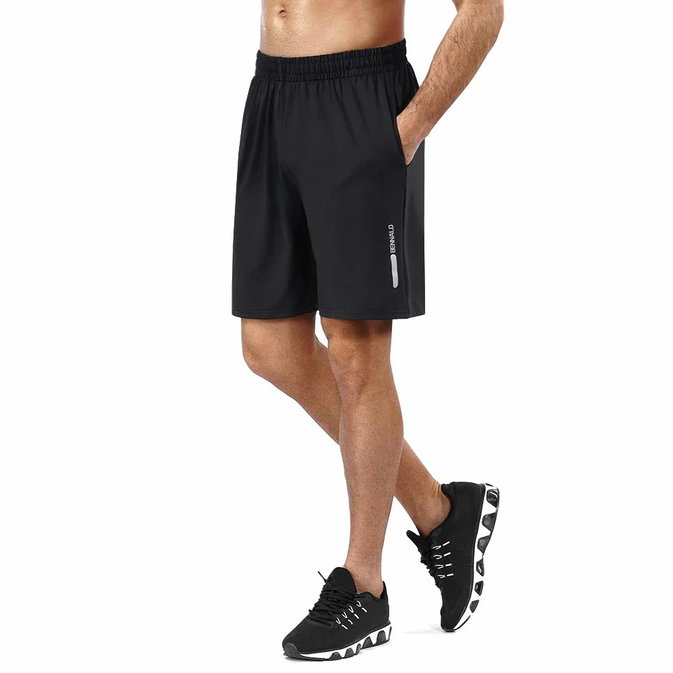 Męskie spodenki sportowe do biegania, szybkoschnące, krótkie, z kieszenią, do uprawiania sportu, fitnessu, aktywności na świeżym powietrzu, na lato, czarne