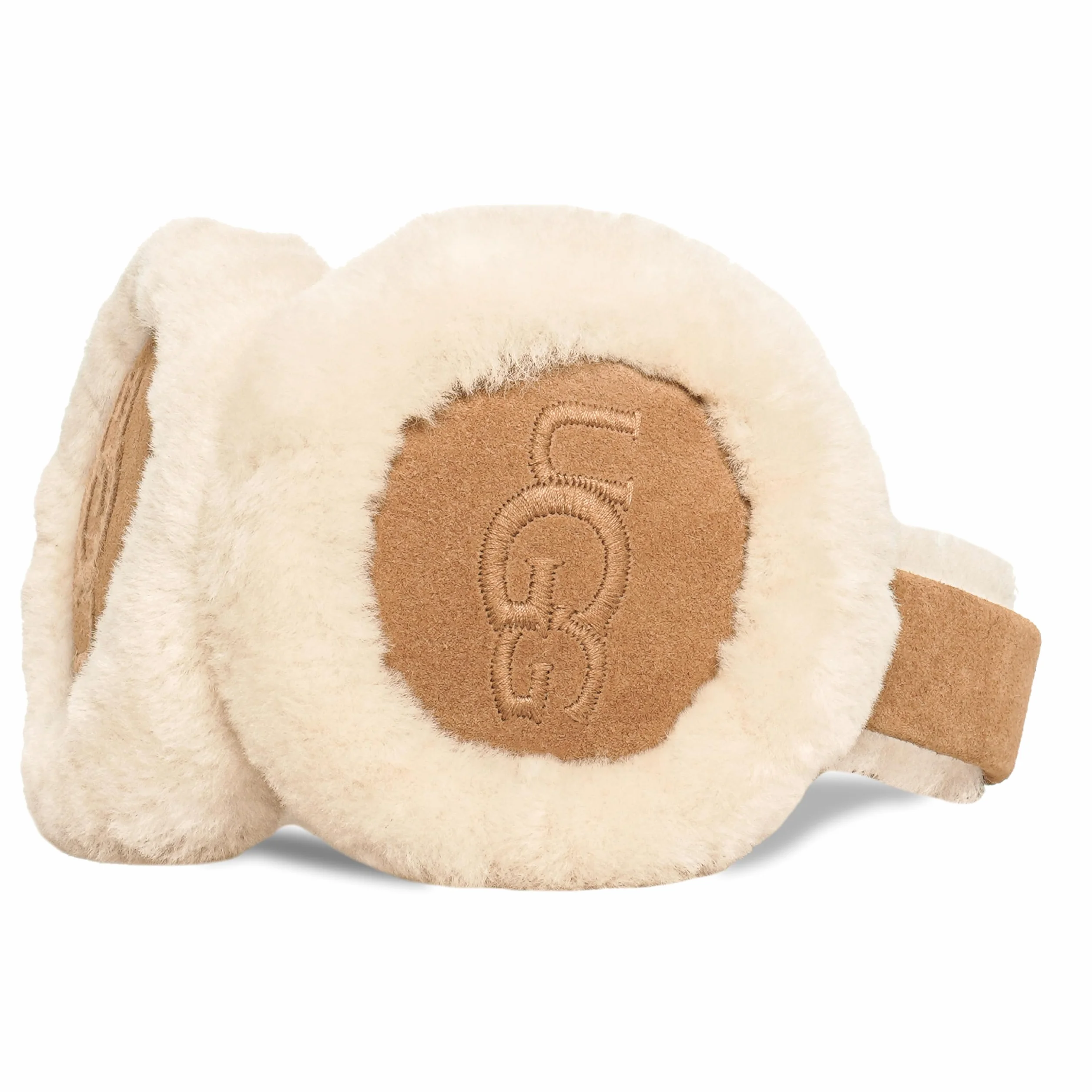 UGG Damskie nauszniki z haftowanym logo, kasztan, jeden rozmiar