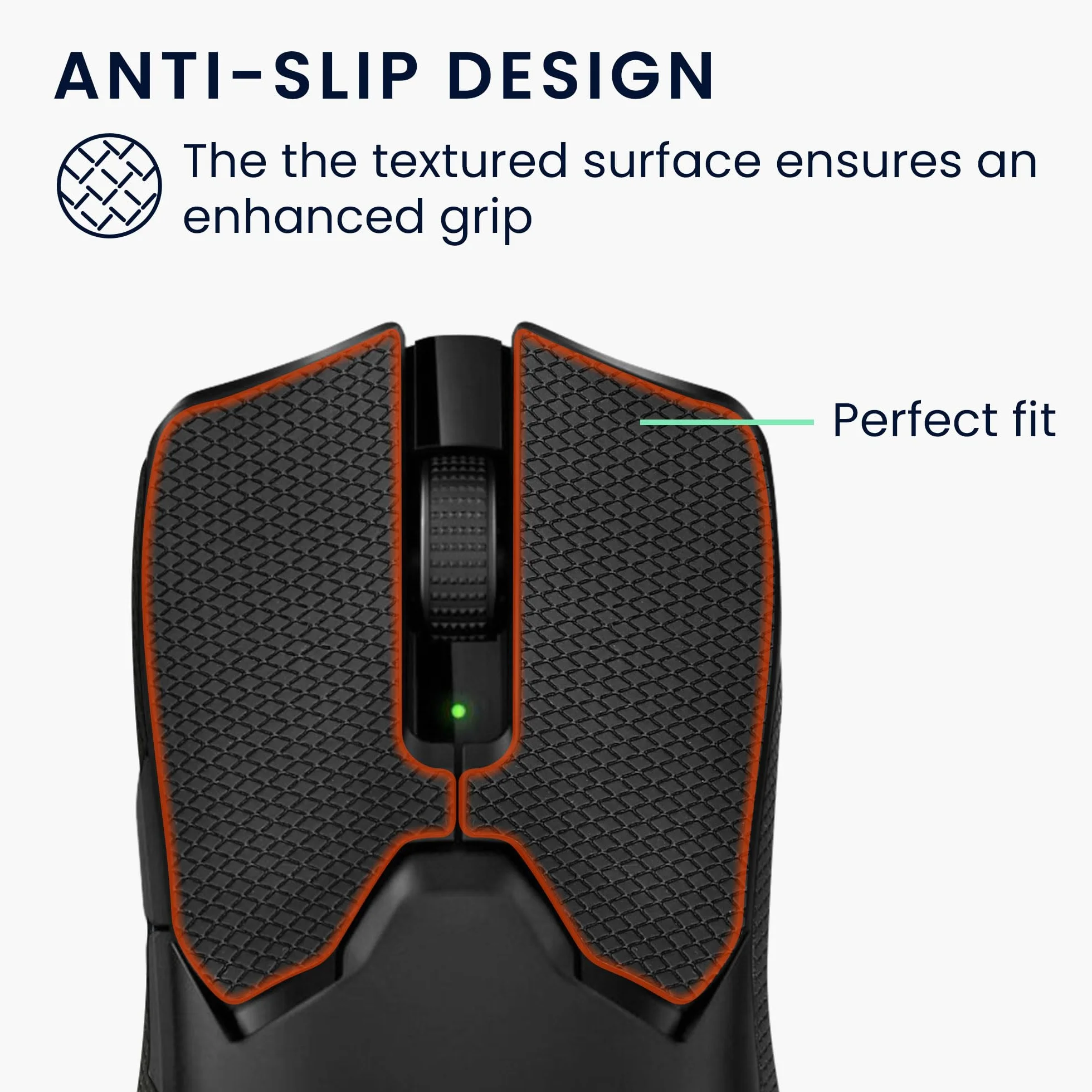 kwmobile Owijka do myszy Kompatybilna z Razer Viper V2 Pro - Antypoślizgowa imitacja skóry - Czarna