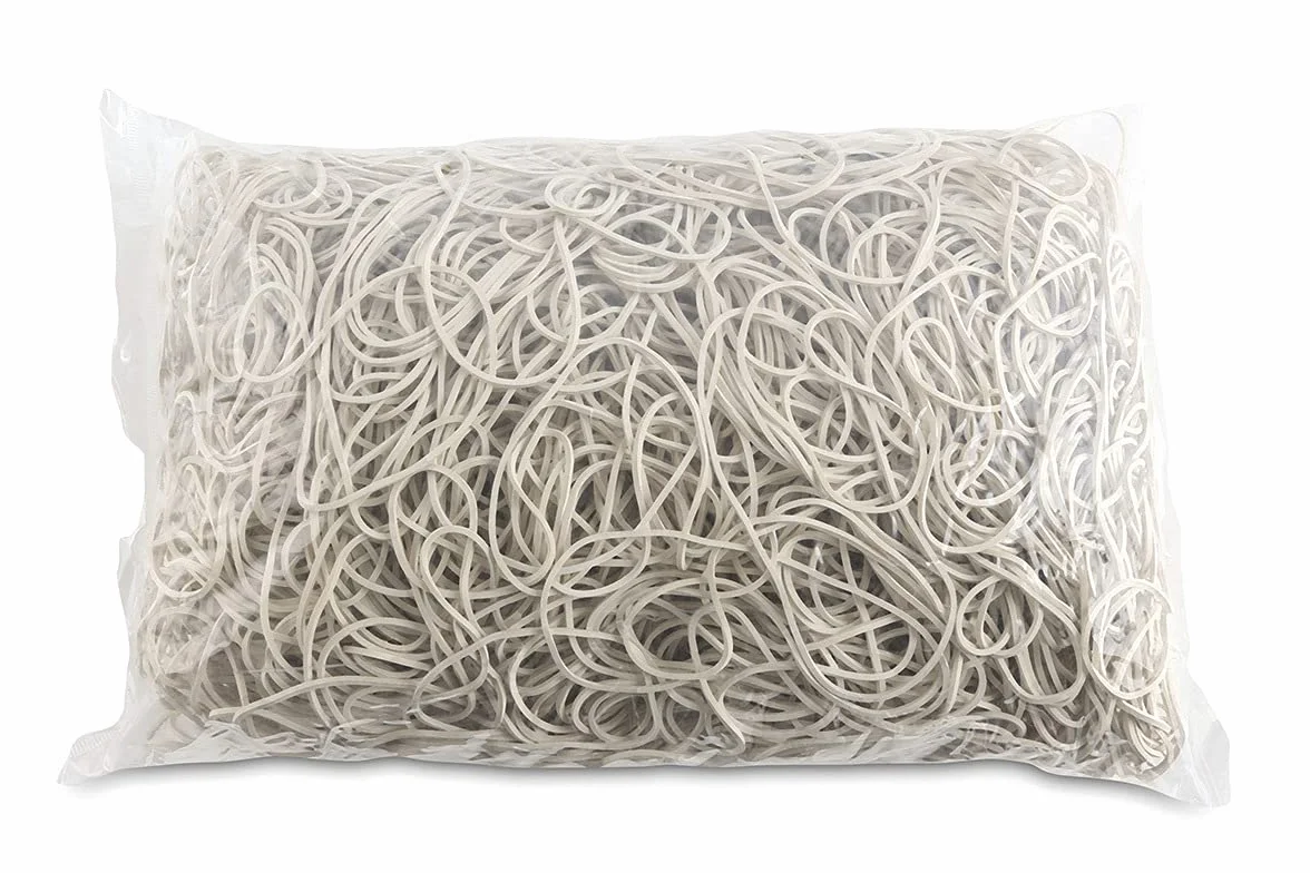 Gumki Recepturki OFFICE PRODUCTS średnica 80mm 1,5x1,5mm 60% Kauczuku 1000g Zgrzewka Białe/Drobne Akcesoria Biurowe/Typ-Standard/Materiał-Kauczuk/Waga (g)-1000 / Kolor-Biały