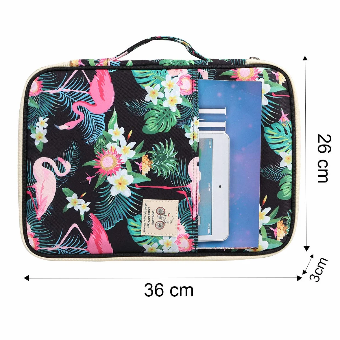 JAKAGO Portfolio Biznesowy Teczka do padfolio Inteligentny folder A4 Folio Wodoodporny organizer Paszport Torba na konferencję Folder Pad Case, Flamingo, M, Nowoczesny