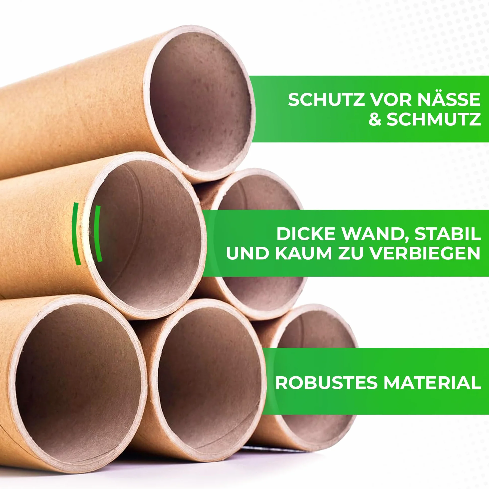 V1 TRADE Rolka wysyłkowa 55 cm, Ø 5 cm, praktyczny materiał opakowania z pokrywkami do rysunków i plakatów – bezpieczne opakowanie do DIN A2