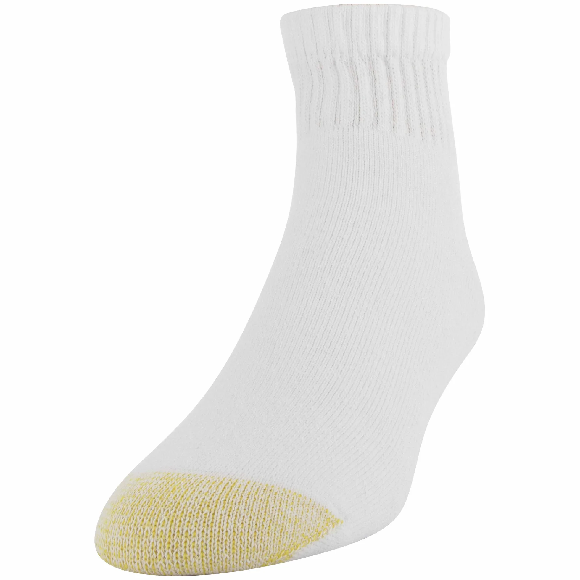 GOLDTOE Men's 656P Cotton Ankle Athletic Socks, Multipairs, White (6-Pairs), Large
