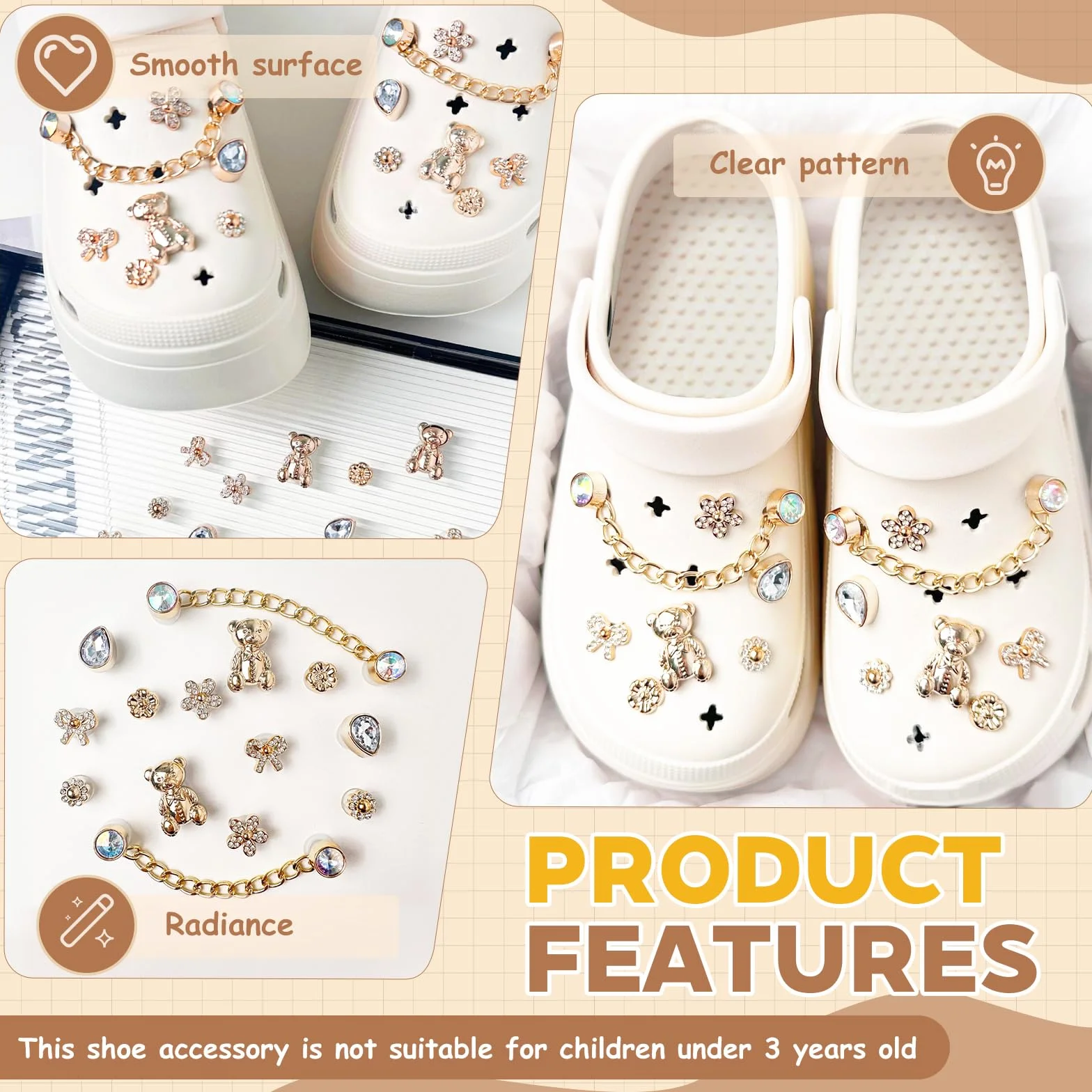 14 sztuk Charms Crocs, kolorowe diamenty, ozdoby Crocs, akcesoria do butów, zdejmowane szpilki do dekoracji Croc Diy, DIY różne kształty, akcesoria dekoracyjne dla kobiet, dziewcząt, dorosłych