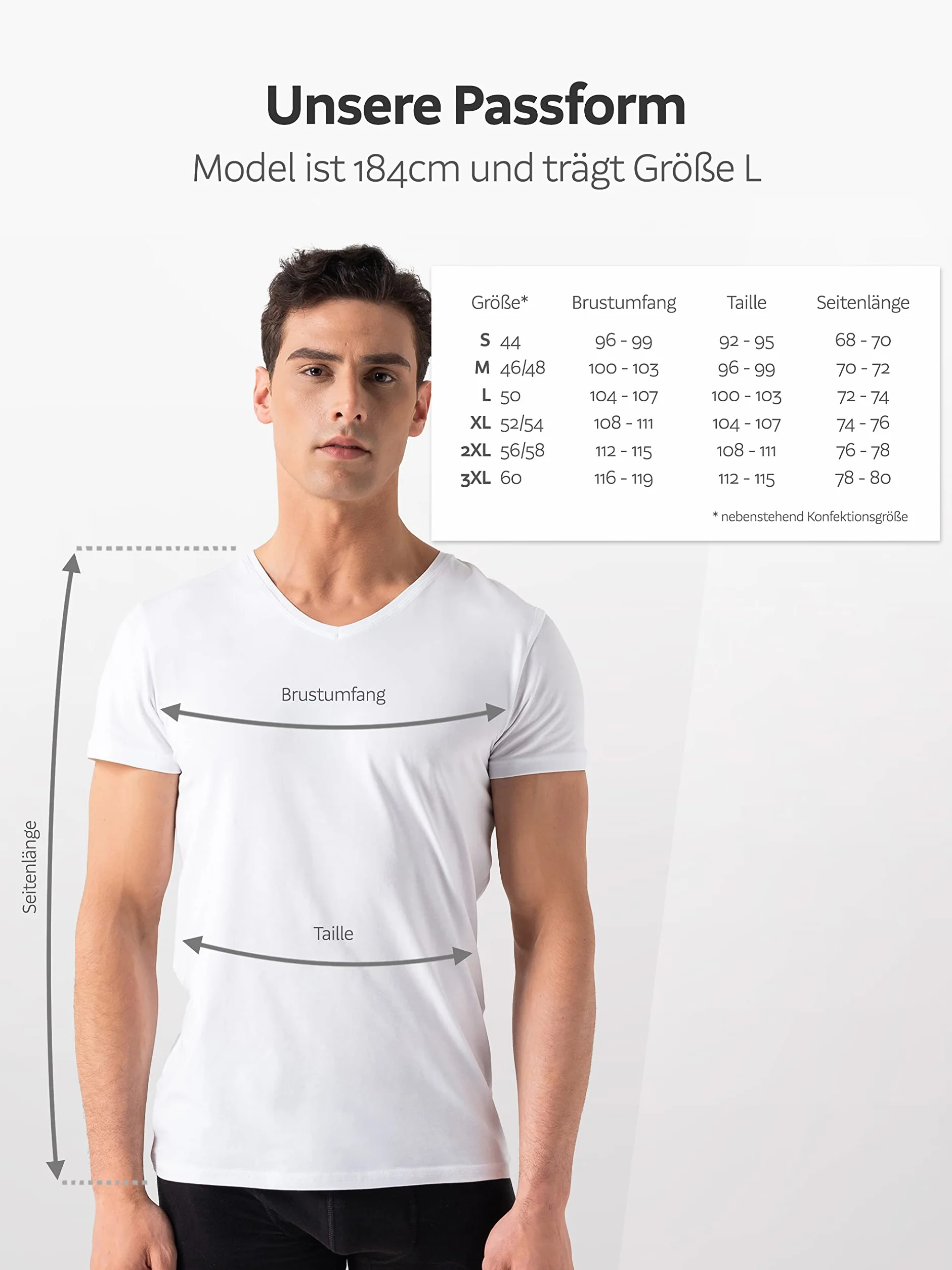 Burnell & Son Biznesowy podkoszulek z krótkim rękawem i dekoltem w serek, dla mężczyzn, z oddychającej bawełny, Slim Fit, 4 i 8 sztuk w opakowaniu