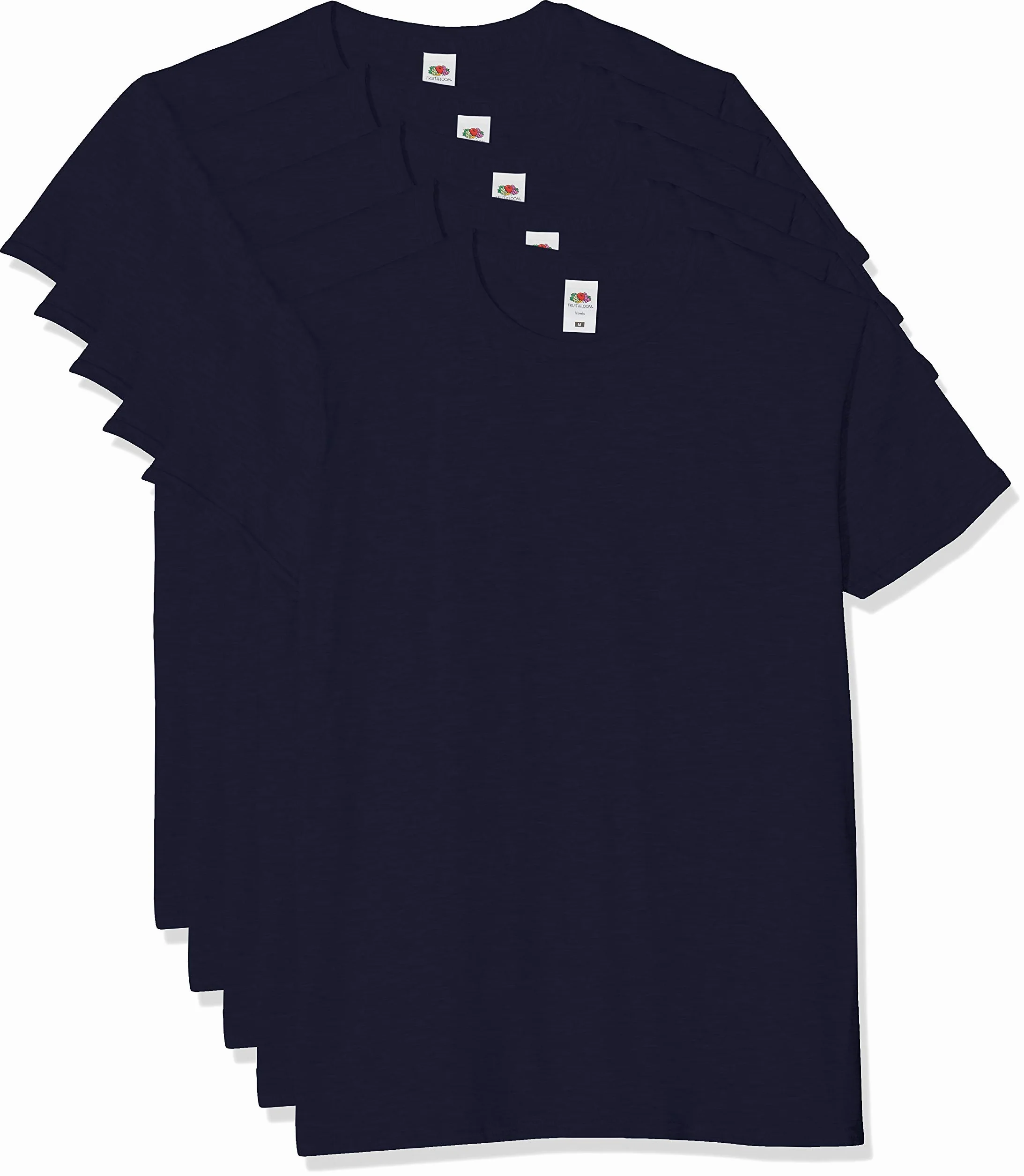 Fruit of the Loom Męska koszulka Iconic Tee, lekka koszulka ringspun, 5 sztuk
