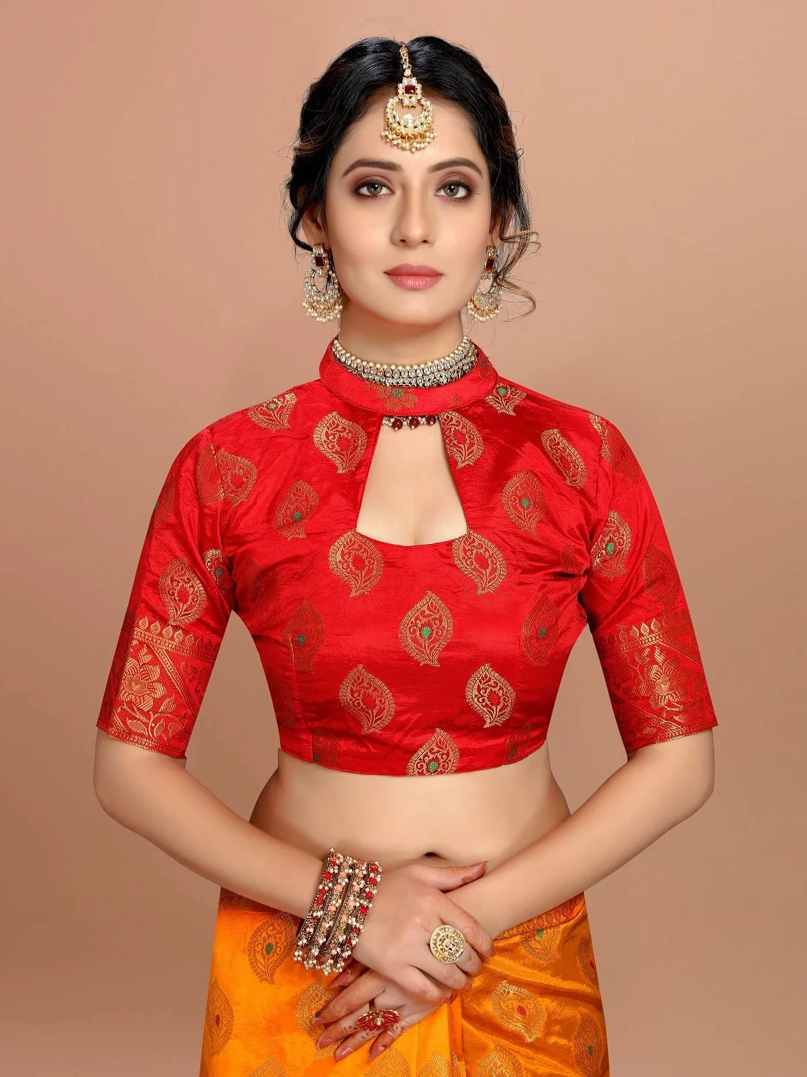 Kanjivaram jedwabne sari ślubne dla kobiet banarasi sadi oryginalny kanchipuram czysty paithani pattu sari z bluzką 2023 (Rajnigandha)