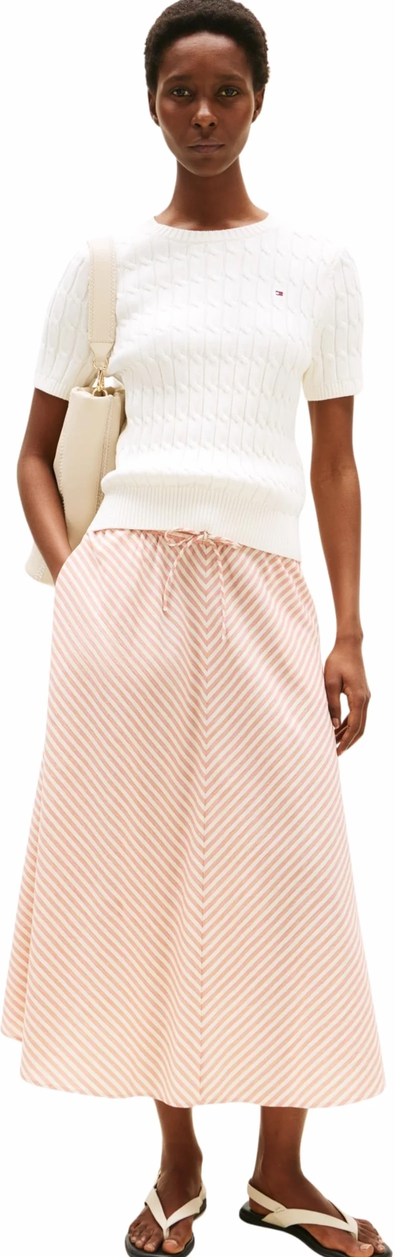 Tommy Hilfiger Sweter damski, Biały (Ivory Silk), S