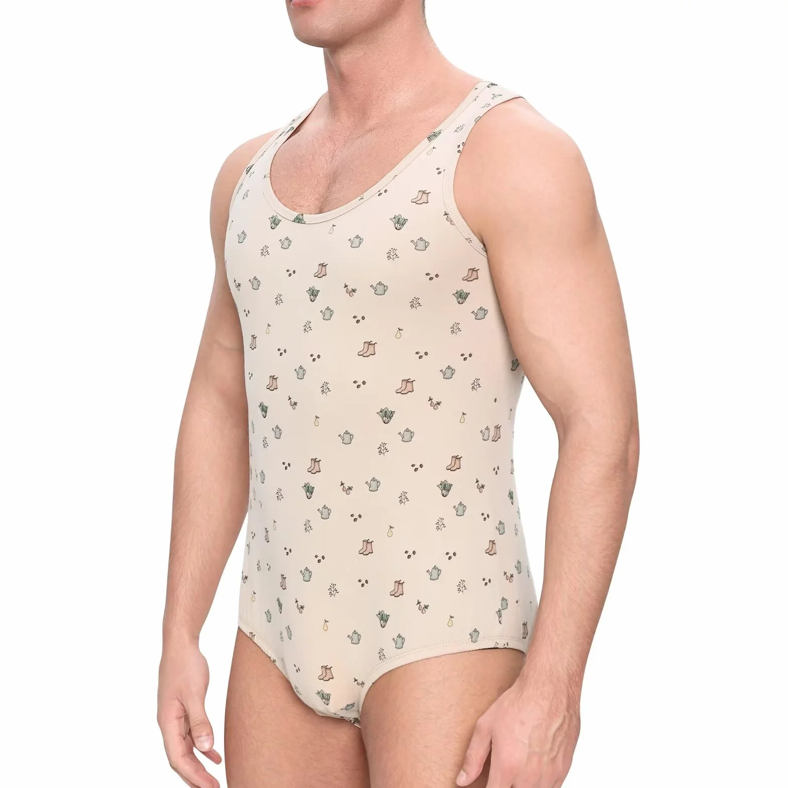 Landofgenie Body Męskie Bez Rękawów Top Kombinezon Piżama Onesie dla Dorosłych